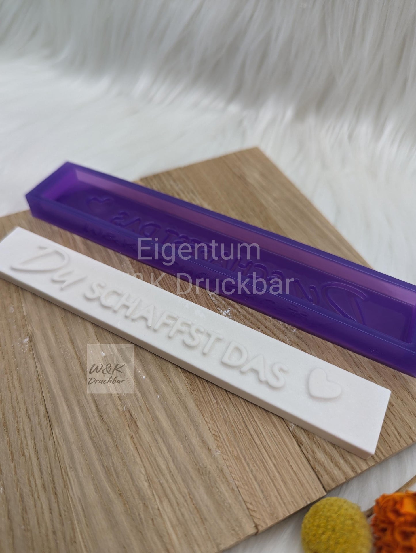 Klötzchen Gießform / Du SCHAFFST DAS / Silikonform für Klötzchen /160x22x8 mm / Silikon Klötzchen Gießform /Gießform Klötzchen