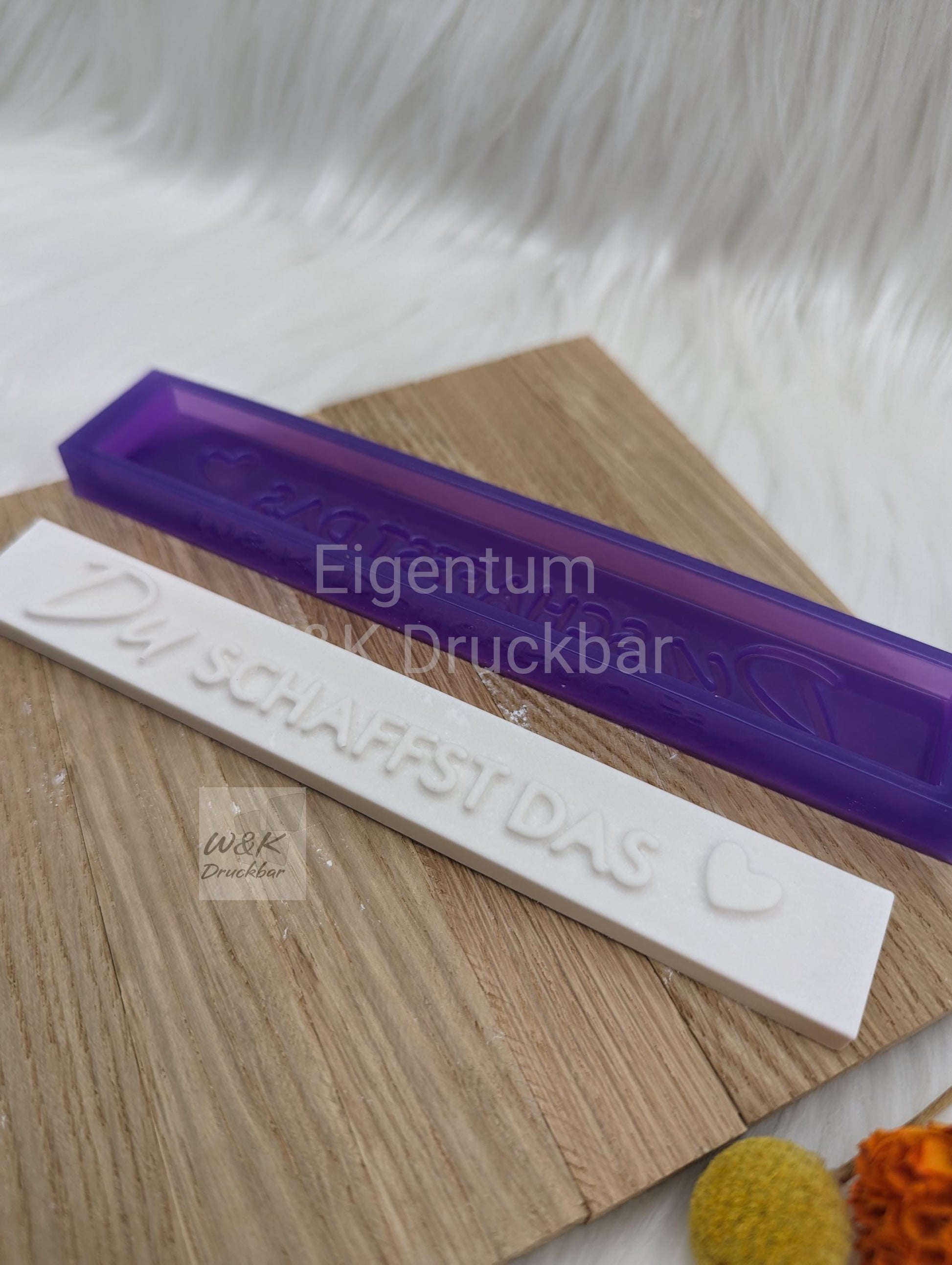 Klötzchen Gießform / Du SCHAFFST DAS / Silikonform für Klötzchen /160x22x8 mm / Silikon Klötzchen Gießform /Gießform Klötzchen