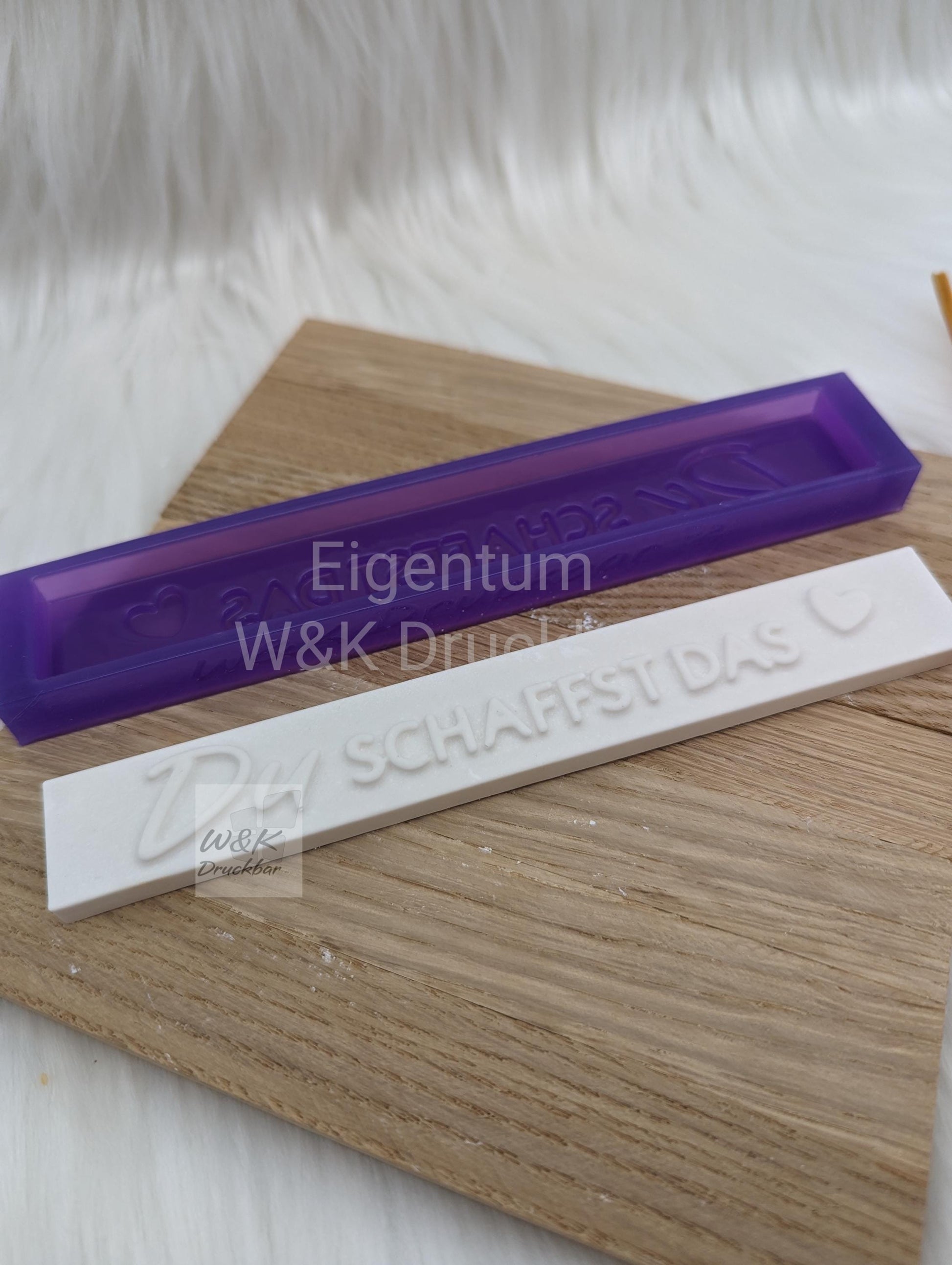 Klötzchen Gießform / Du SCHAFFST DAS / Silikonform für Klötzchen /160x22x8 mm / Silikon Klötzchen Gießform /Gießform Klötzchen