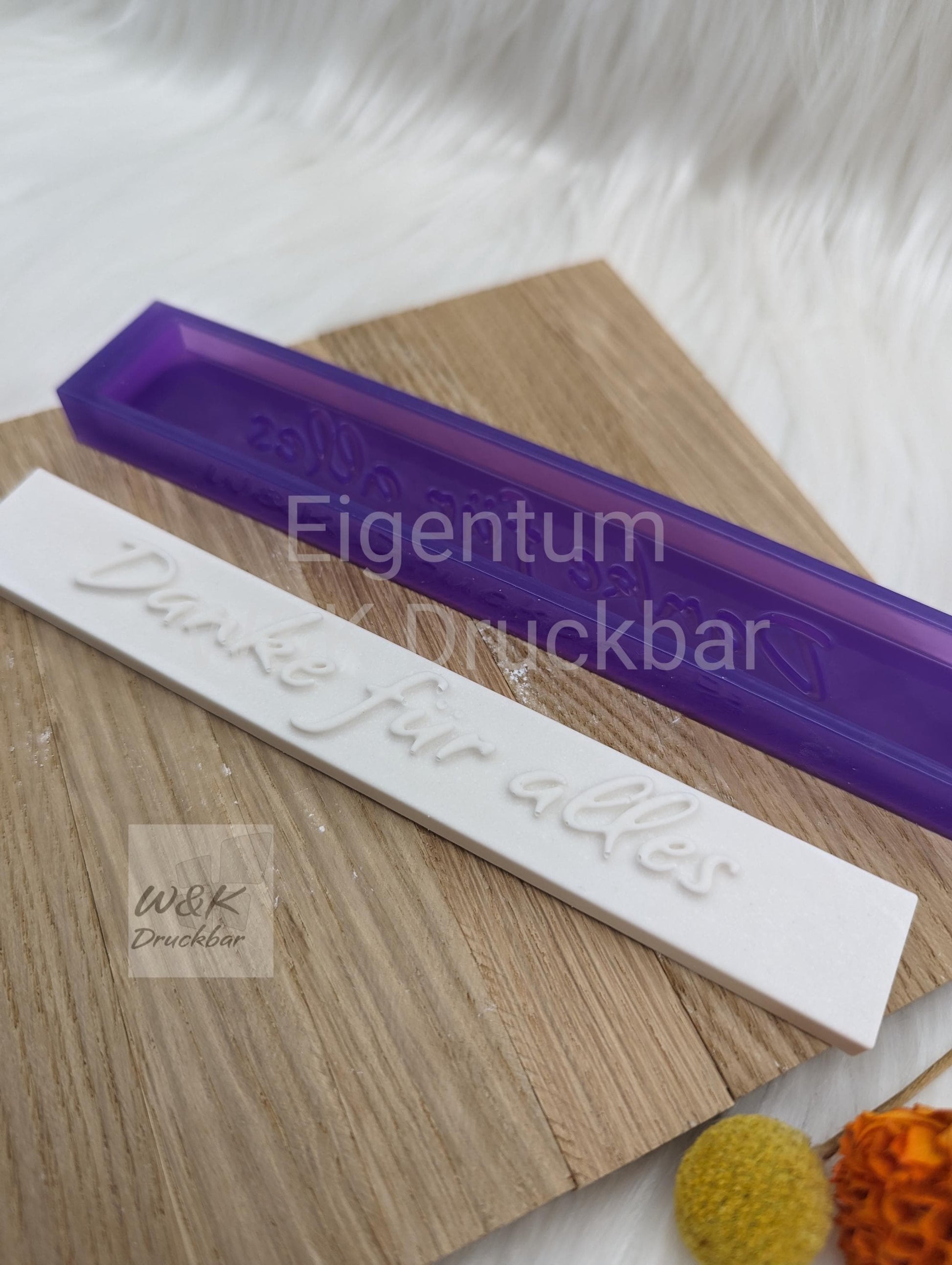 Klötzchen Gießform / Danke für alles / Silikonform für Klötzchen /160x22x8 mm / Silikon Klötzchen Gießform /Gießform Klötzchen