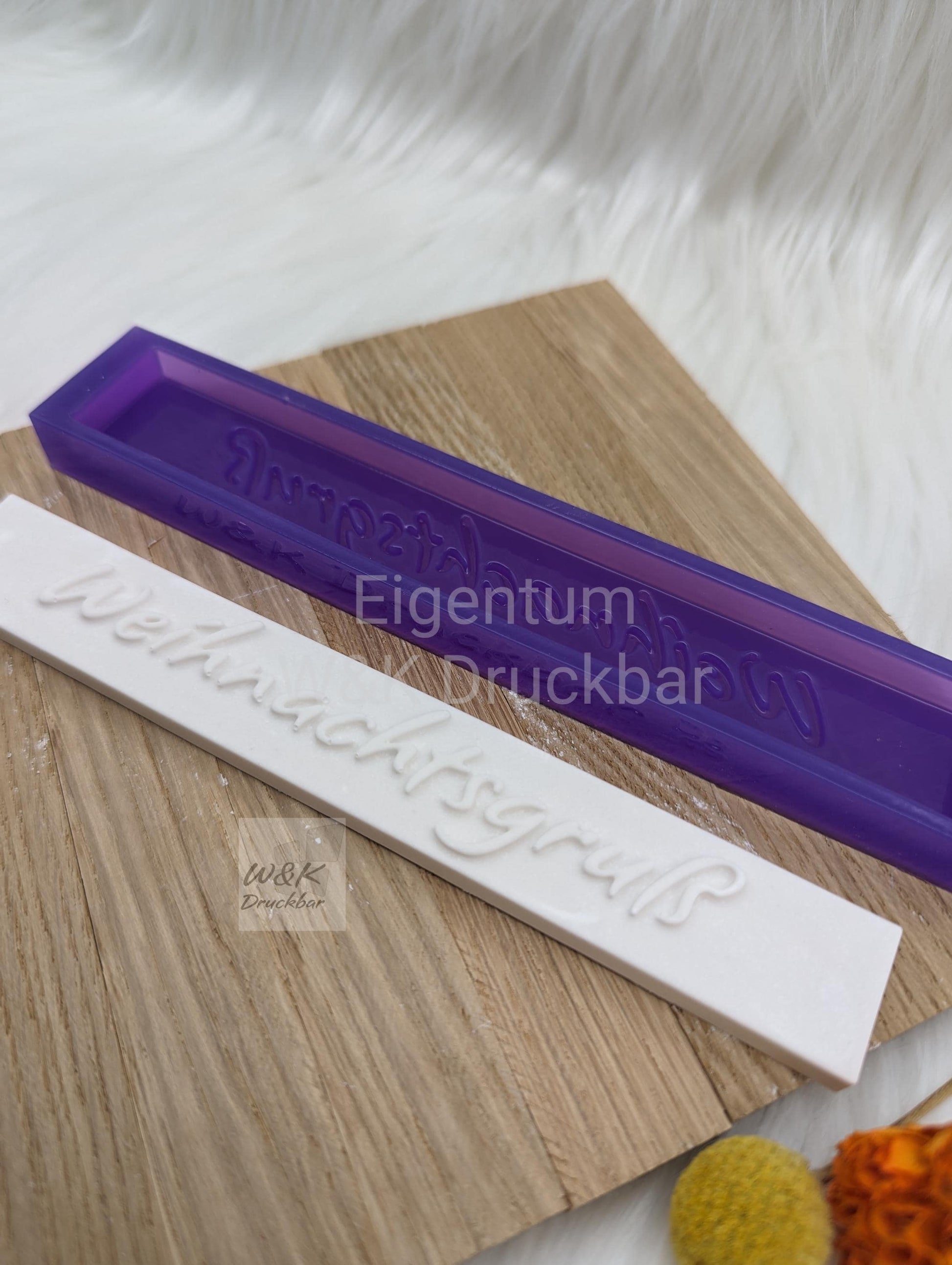 Klötzchen Gießform / Weihnachtsgruß / Silikonform für Klötzchen /160x22x8 mm / Silikon Klötzchen Gießform /Gießform Klötzchen