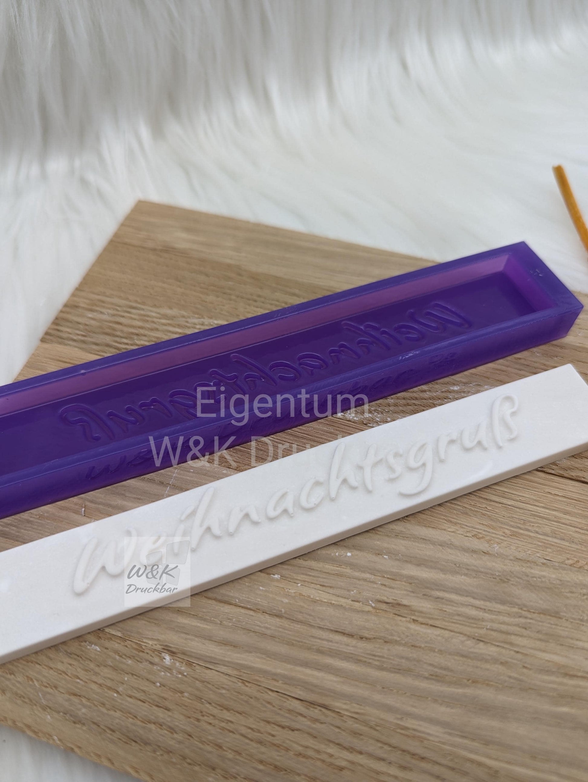 Klötzchen Gießform / Weihnachtsgruß / Silikonform für Klötzchen /160x22x8 mm / Silikon Klötzchen Gießform /Gießform Klötzchen