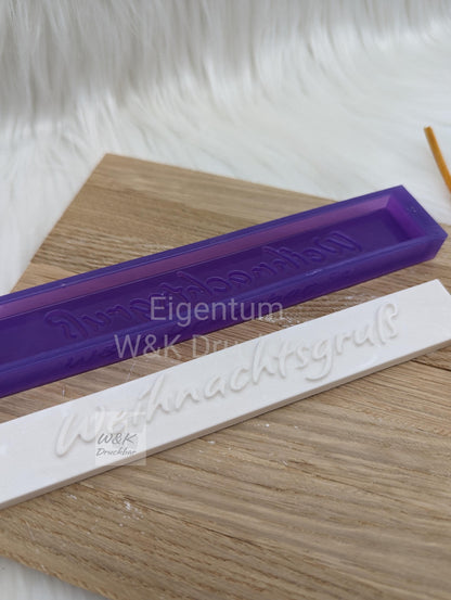 Klötzchen Gießform / Weihnachtsgruß / Silikonform für Klötzchen /160x22x8 mm / Silikon Klötzchen Gießform /Gießform Klötzchen