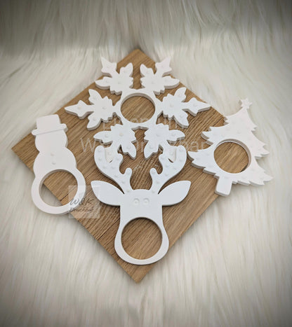 Silikonform Schneemann als Schokokugel-Display / Serviettenring / Serviettenhalter / Weihnachten / Raysin