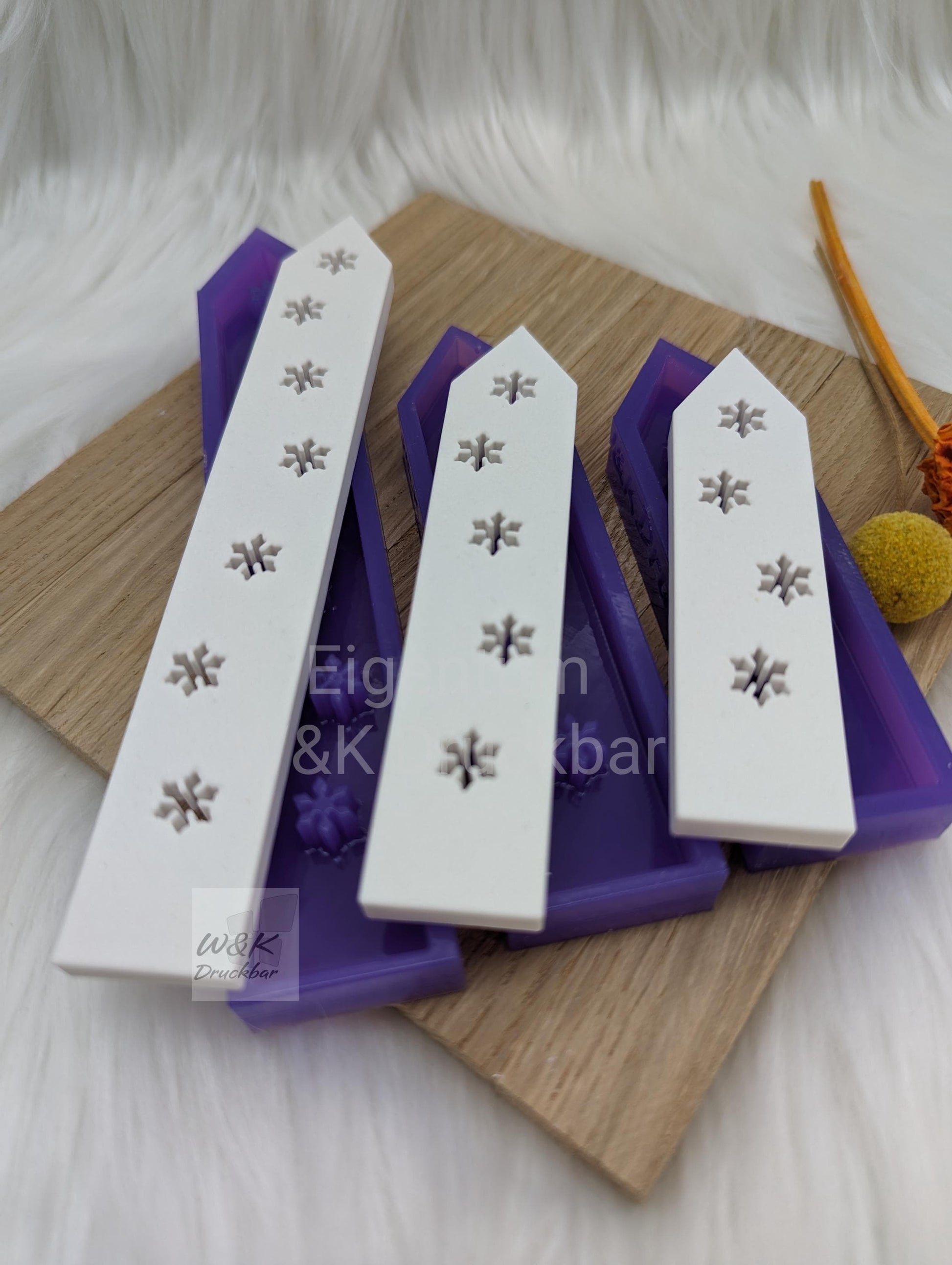 Klötzchenhäuscher Gießform / Schneeflocken Hochkant / Silikonform für Klötzchen / Silikon Klötzchen Gießform /Gießform Klötzchen