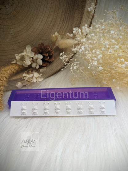 Klötzchen Gießform / 3D-Häschen / Silikonform für Klötzchen / 160x22x8 mm / Silikon Klötzchen Gießform /Gießform Klötzchen
