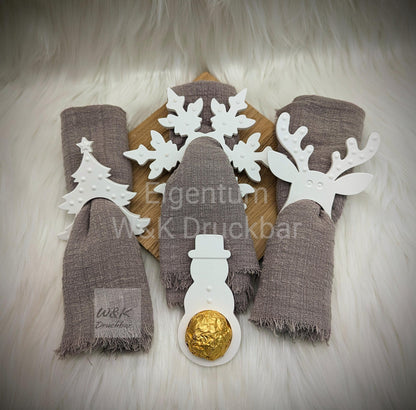Silikonform Schneemann als Schokokugel-Display / Serviettenring / Serviettenhalter / Weihnachten / Raysin