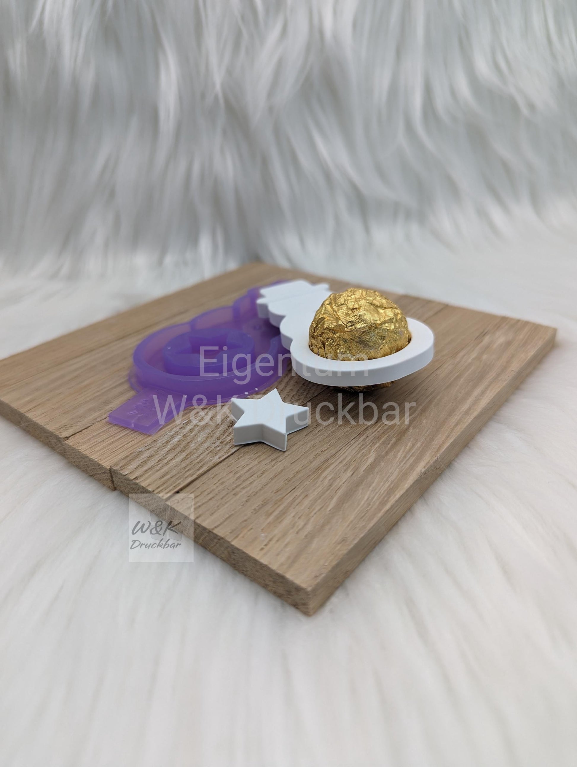 Silikonform Schneemann als Schokokugel-Display / Serviettenring / Serviettenhalter / Weihnachten / Raysin