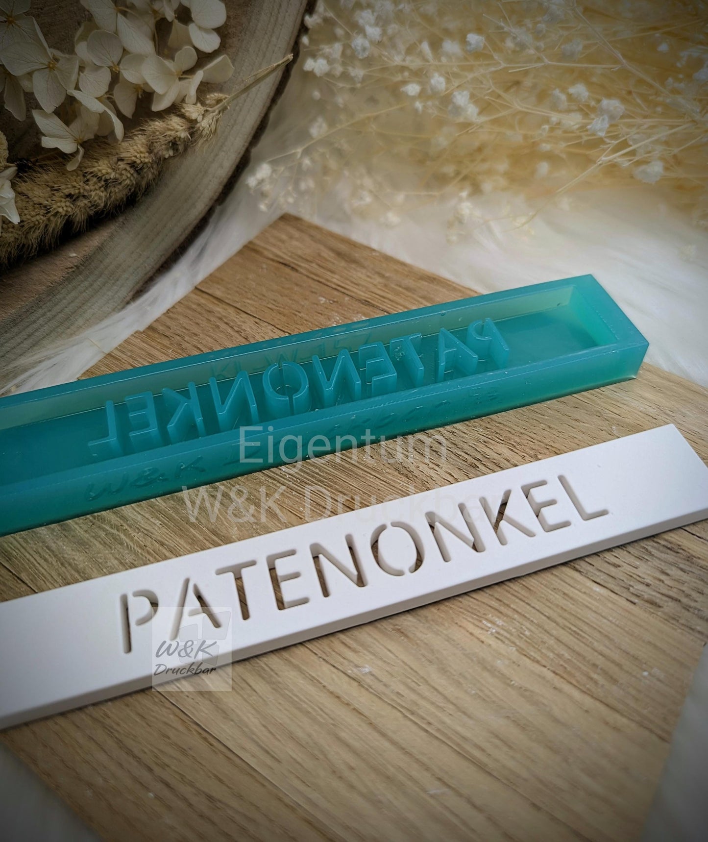 Klötzchen Gießform / PATENONKEL / Silikonform für Klötzchen / 160x22x8 mm / Silikon Klötzchen Gießform / Gießform Klötzchen