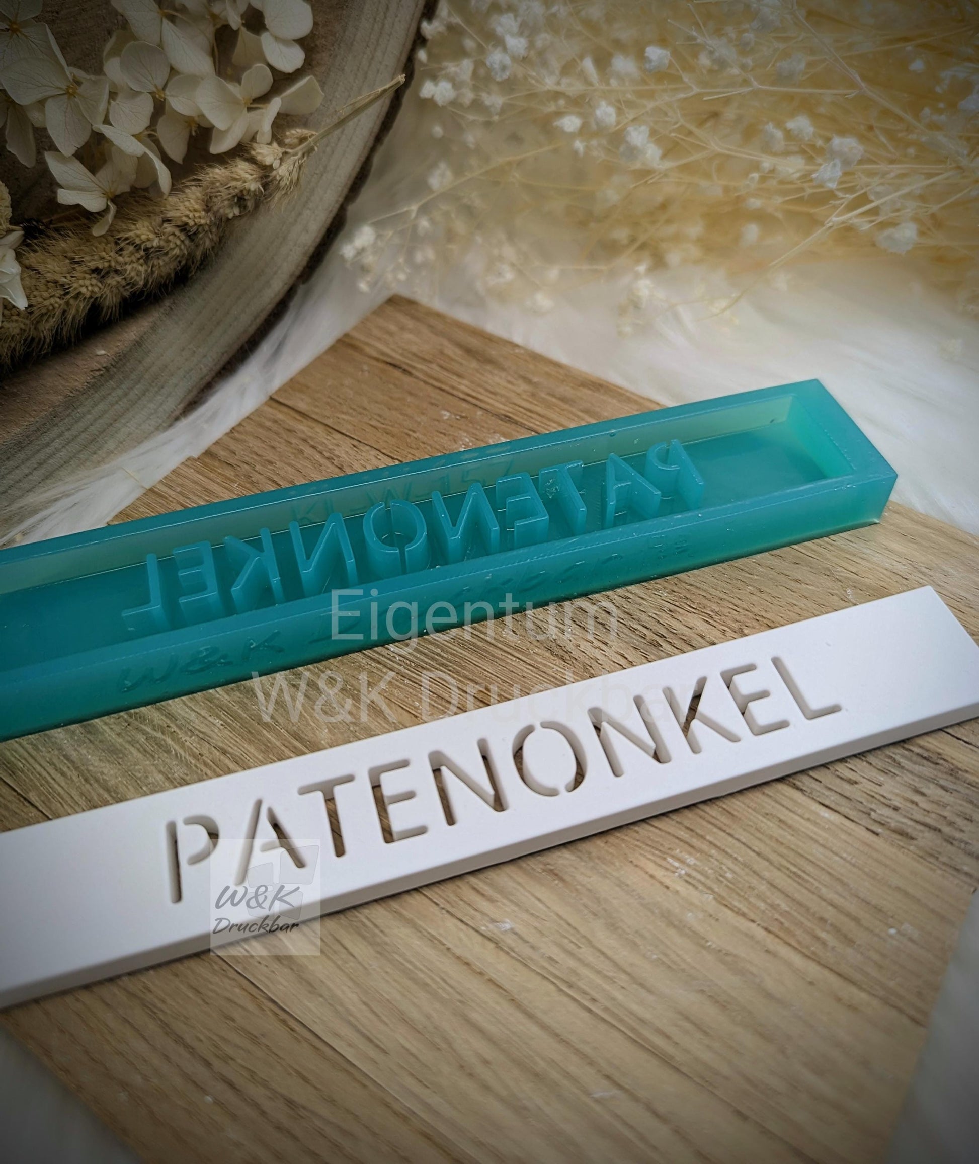 Klötzchen Gießform / PATENONKEL / Silikonform für Klötzchen / 160x22x8 mm / Silikon Klötzchen Gießform / Gießform Klötzchen