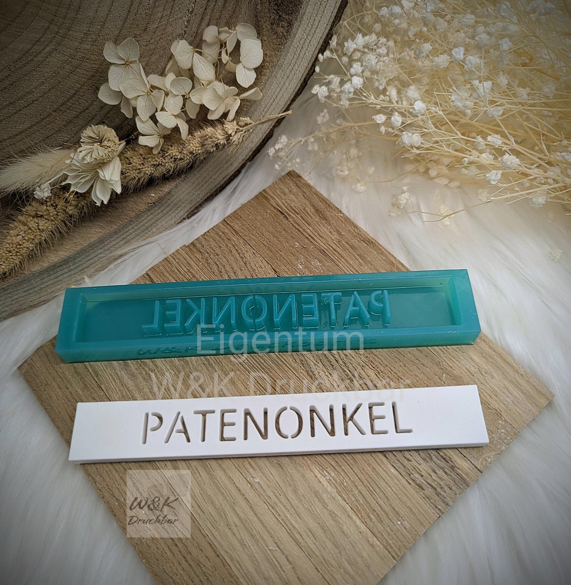 Klötzchen Gießform / PATENONKEL / Silikonform für Klötzchen / 160x22x8 mm / Silikon Klötzchen Gießform / Gießform Klötzchen