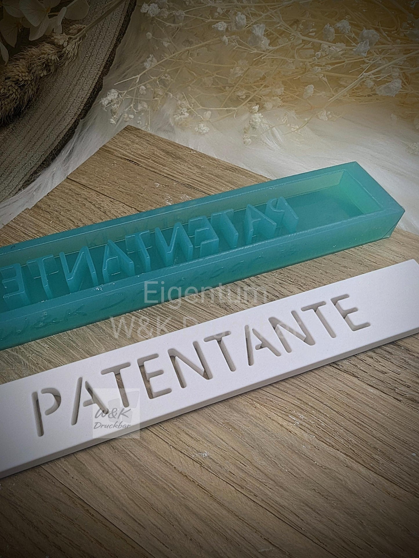 Klötzchen Gießform / PATENTANTE / Silikonform für Klötzchen / 160x22x8 mm / Silikon Klötzchen Gießform / Gießform Klötzchen