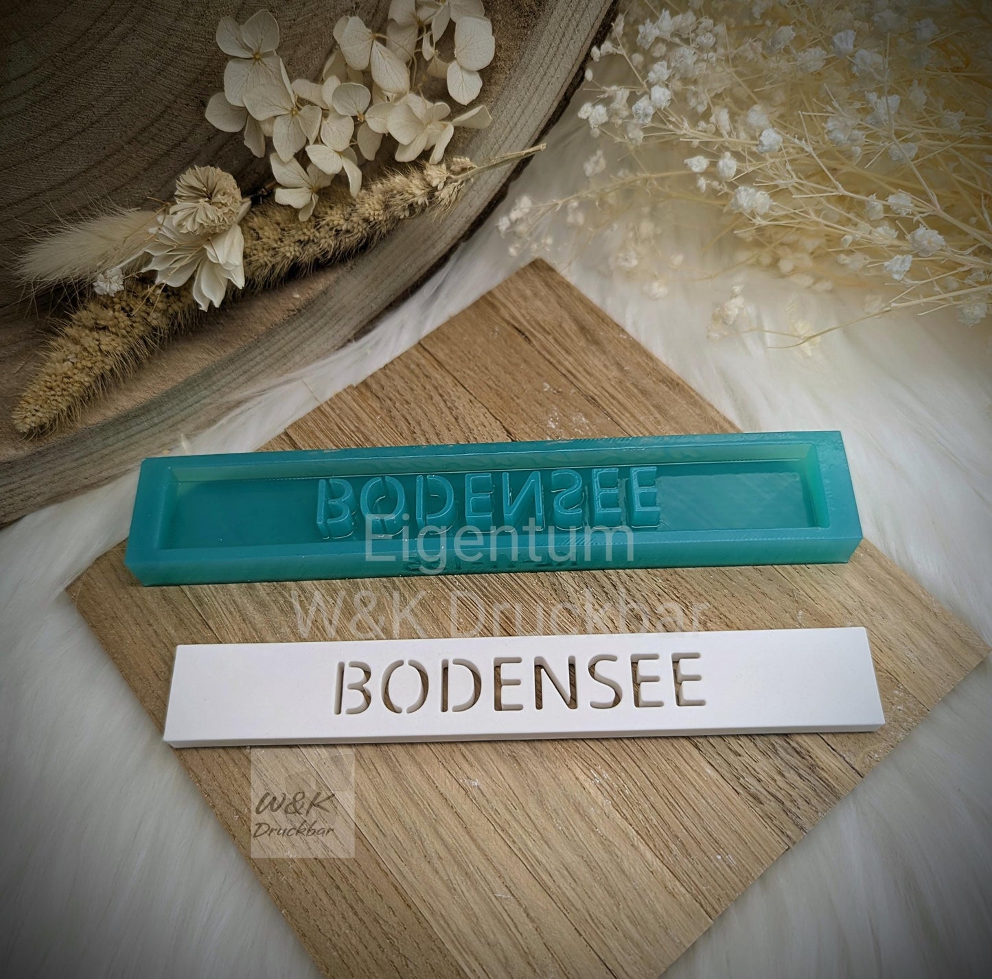 Klötzchen Gießform / BODENSEE / Silikonform für Klötzchen / 160x22x8 mm / Silikon Klötzchen Gießform /Gießform Klötzchen