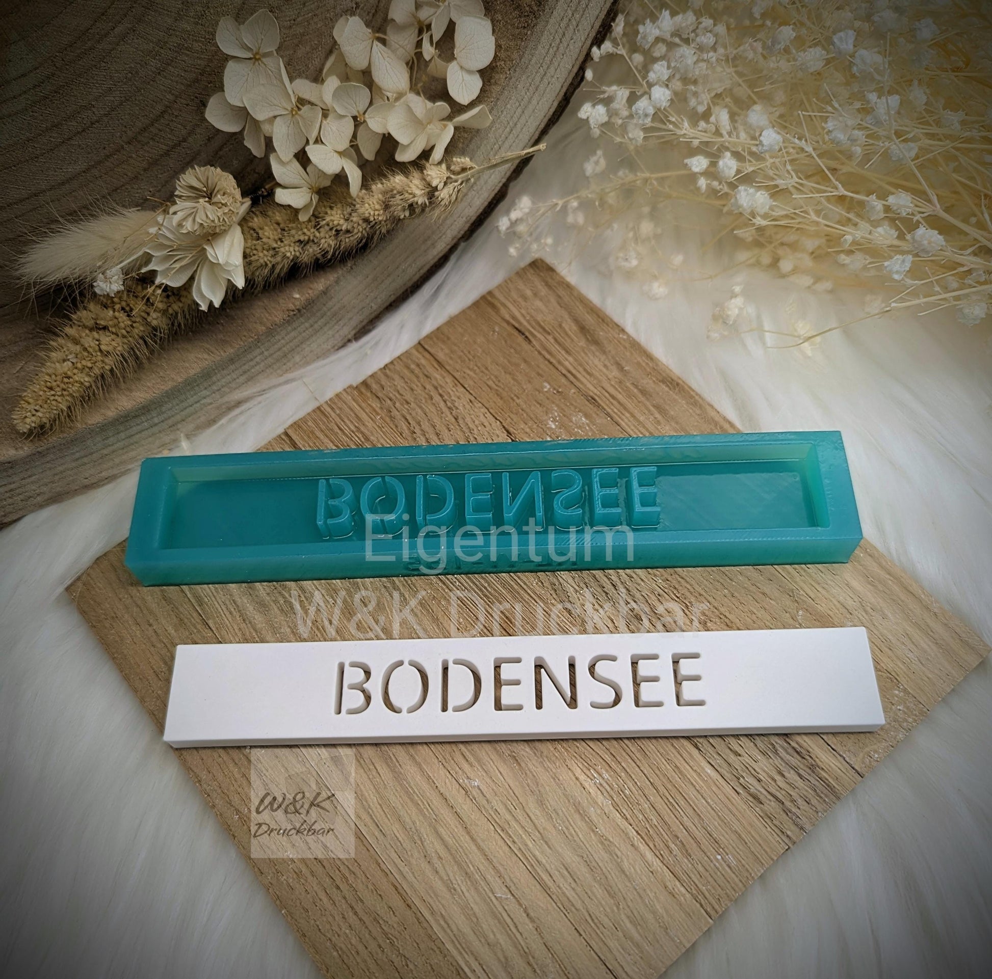 Klötzchen Gießform / BODENSEE / Silikonform für Klötzchen / 160x22x8 mm / Silikon Klötzchen Gießform /Gießform Klötzchen