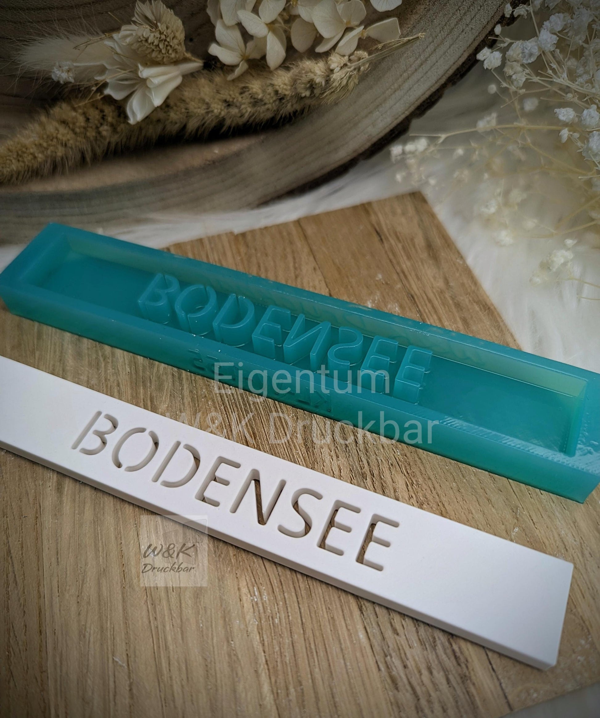 Klötzchen Gießform / BODENSEE / Silikonform für Klötzchen / 160x22x8 mm / Silikon Klötzchen Gießform /Gießform Klötzchen