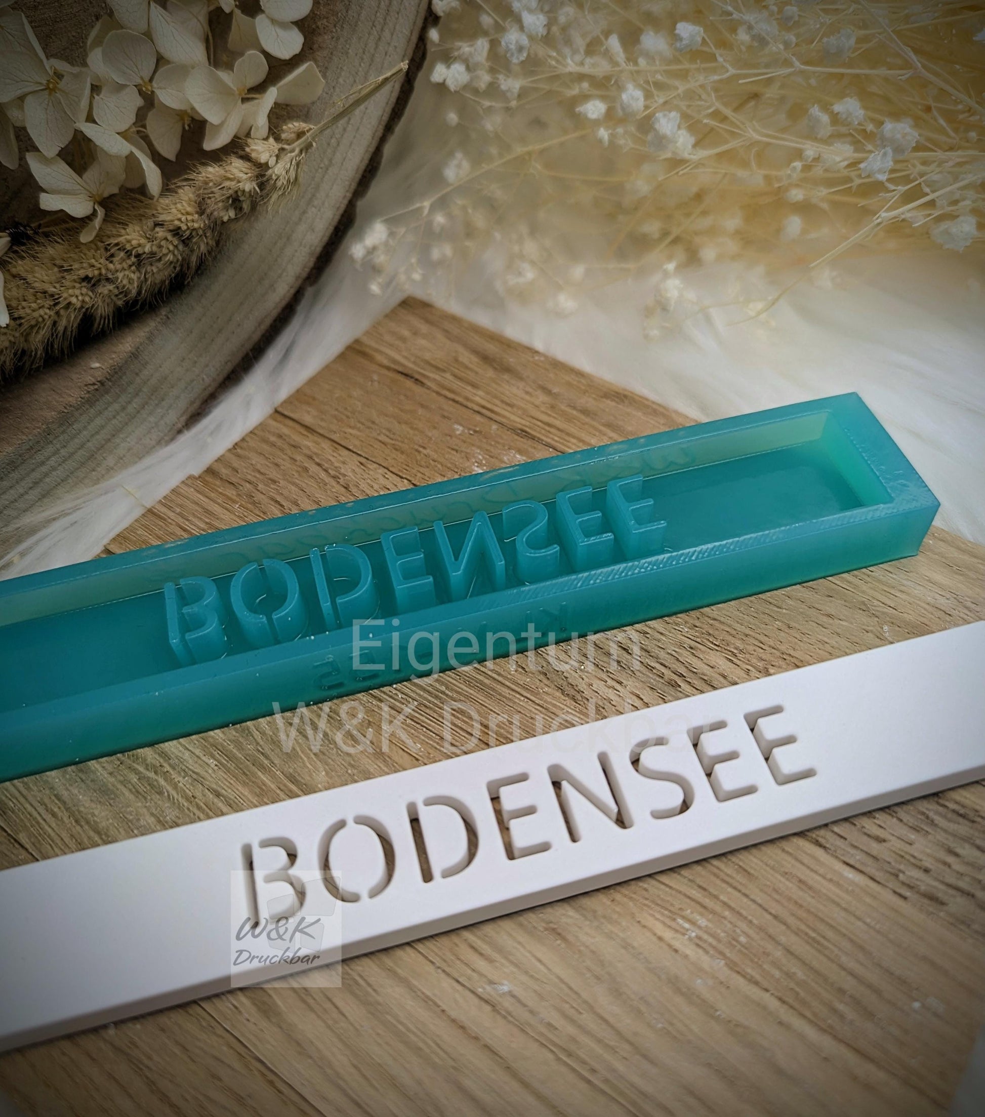 Klötzchen Gießform / BODENSEE / Silikonform für Klötzchen / 160x22x8 mm / Silikon Klötzchen Gießform /Gießform Klötzchen
