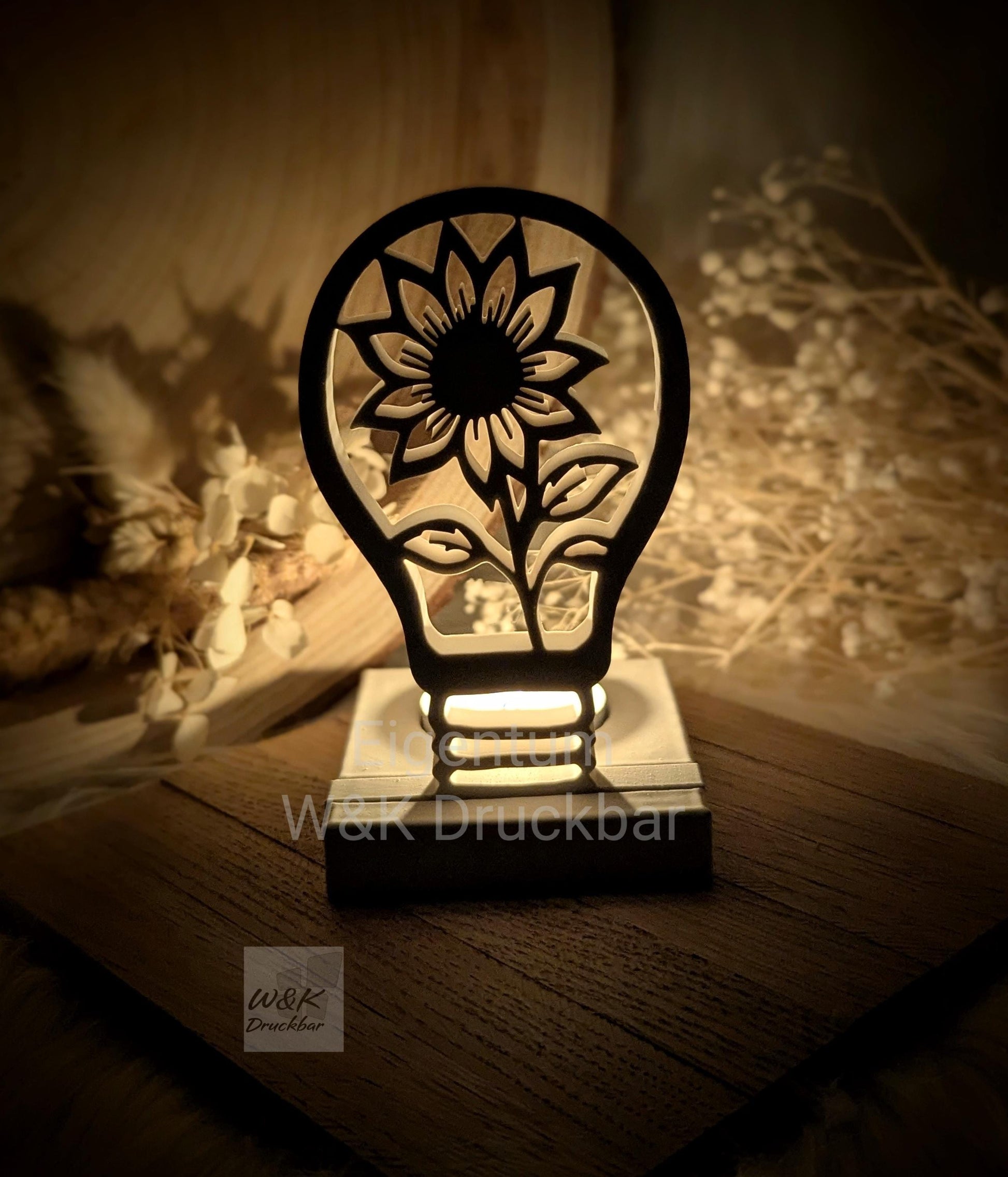 Silikonform Glühbirne Blume für Einschieber / Blume / Teelichthalter / Einschieber / Raysin / Silikonform
