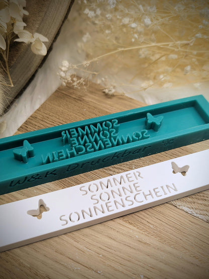 Klötzchen Gießform / Sommer Sonne Sonnenschein / Silikonform für Klötzchen / 160x22x8 mm / Silikon Klötzchen Gießform /Gießform Klötzchen