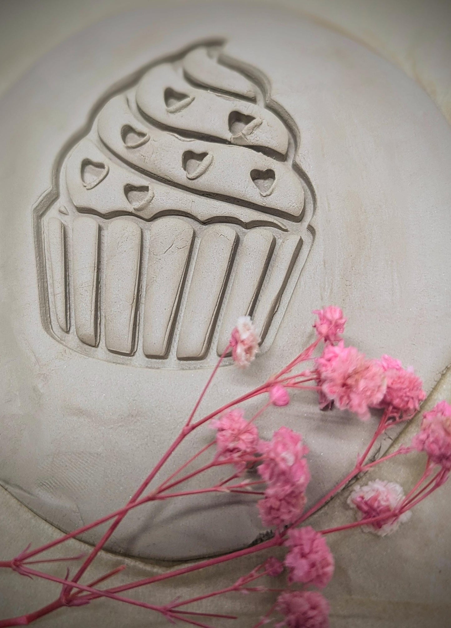 Keramikstempel / Cupcake Heart / Tonstempel / Töpferstempel