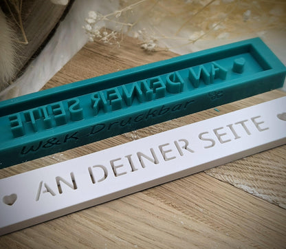 Klötzchen Gießform / AN DEINER SEITE / Silikonform für Klötzchen / 160x22x8 mm / Silikon Klötzchen Gießform /Gießform Klötzchen