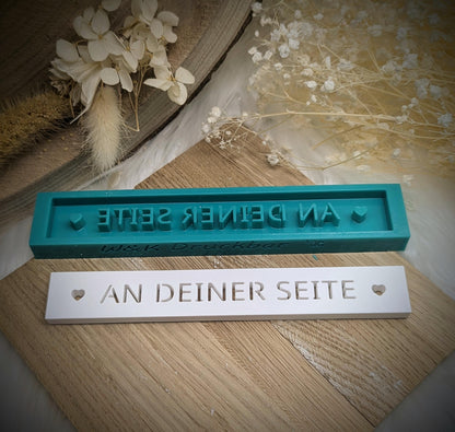 Klötzchen Gießform / AN DEINER SEITE / Silikonform für Klötzchen / 160x22x8 mm / Silikon Klötzchen Gießform /Gießform Klötzchen