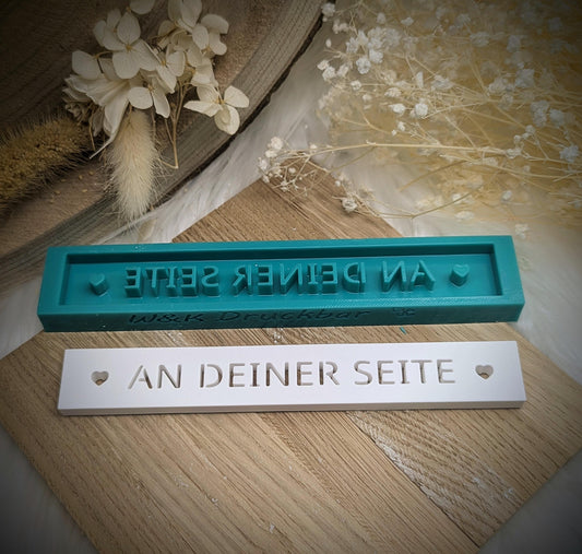 Klötzchen Gießform / AN DEINER SEITE / Silikonform für Klötzchen / 160x22x8 mm / Silikon Klötzchen Gießform /Gießform Klötzchen