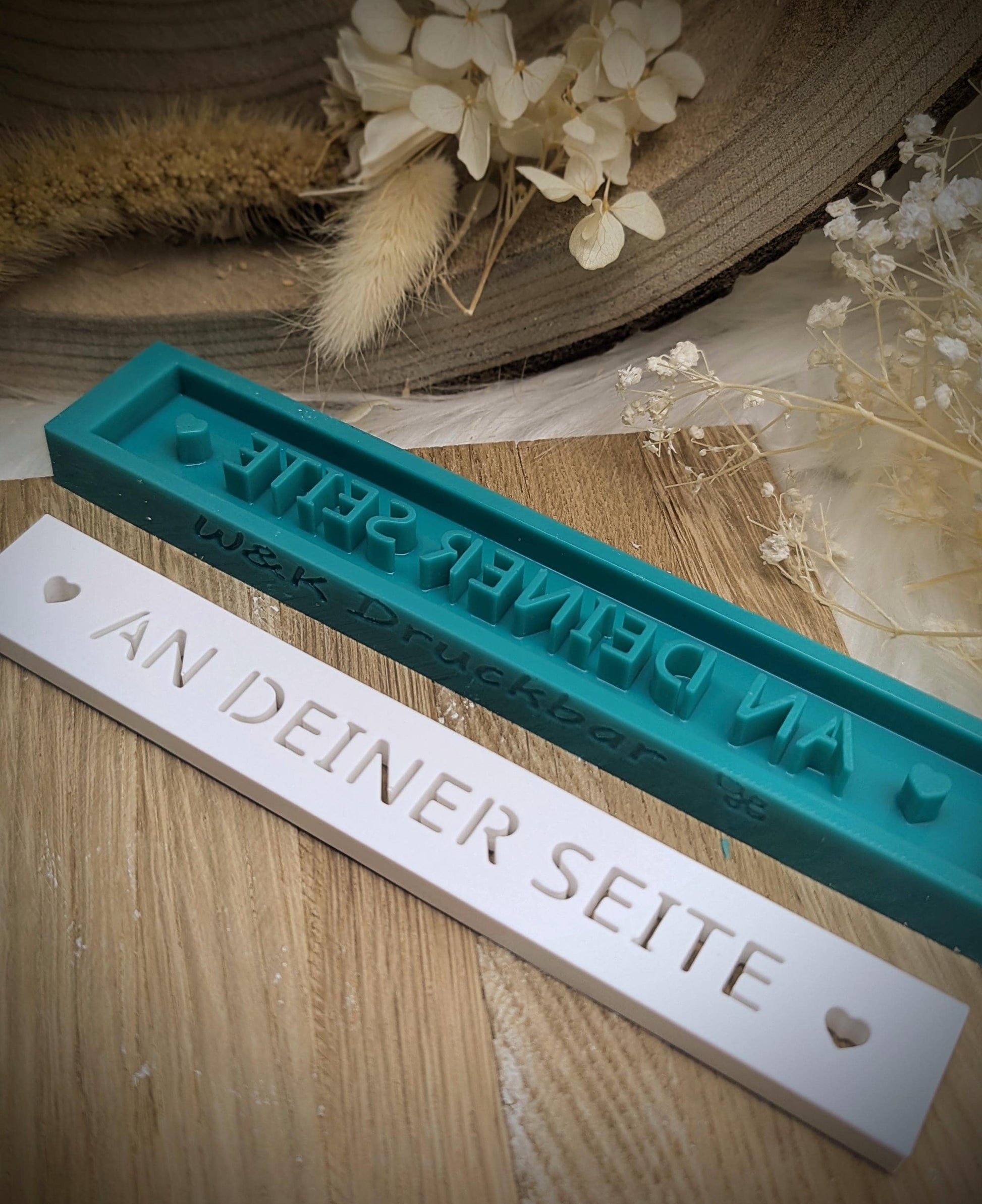 Klötzchen Gießform / AN DEINER SEITE / Silikonform für Klötzchen / 160x22x8 mm / Silikon Klötzchen Gießform /Gießform Klötzchen