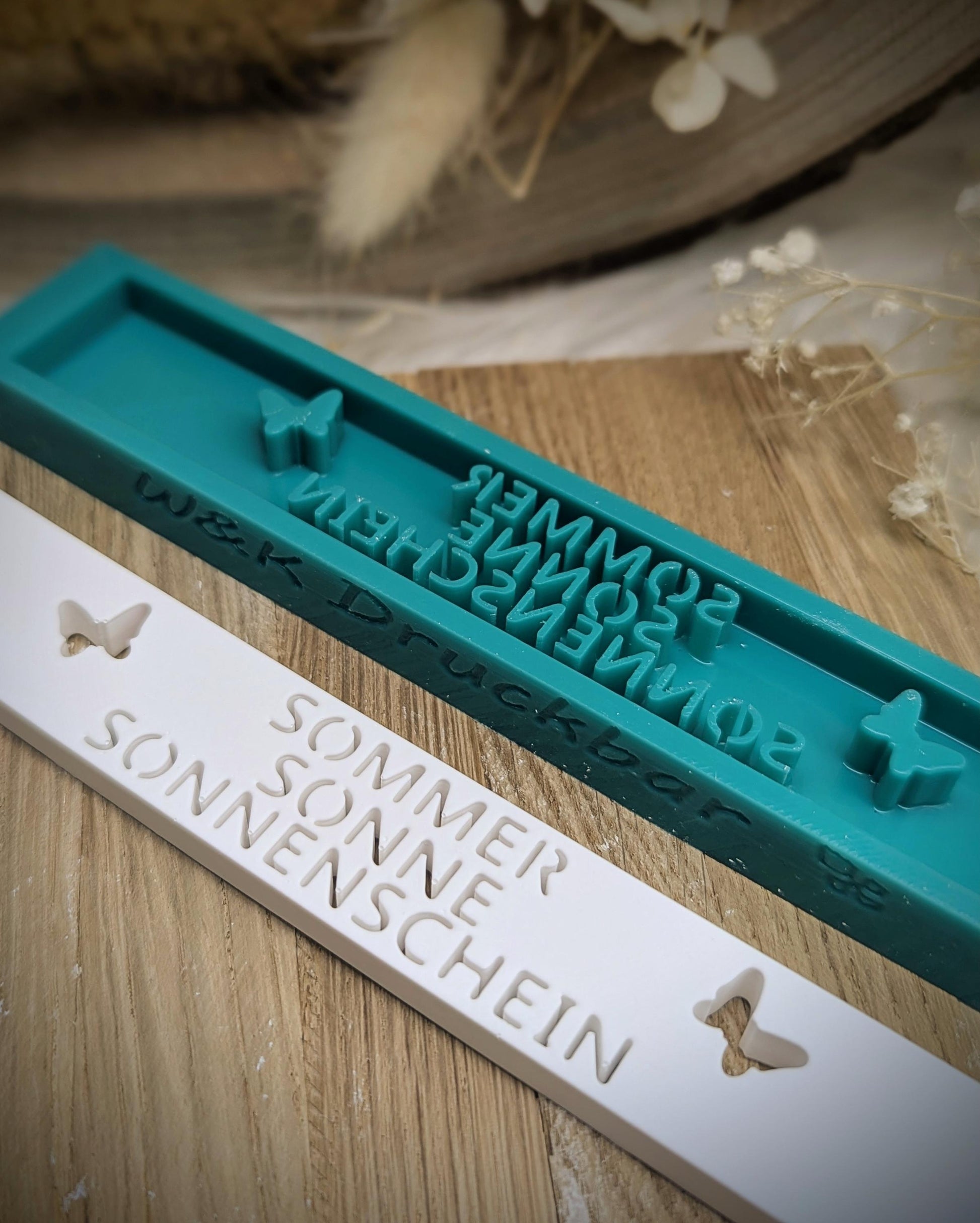 Klötzchen Gießform / Sommer Sonne Sonnenschein / Silikonform für Klötzchen / 160x22x8 mm / Silikon Klötzchen Gießform /Gießform Klötzchen