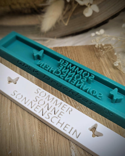Klötzchen Gießform / Sommer Sonne Sonnenschein / Silikonform für Klötzchen / 160x22x8 mm / Silikon Klötzchen Gießform /Gießform Klötzchen