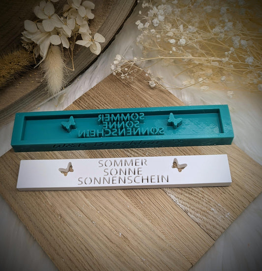 Klötzchen Gießform / Sommer Sonne Sonnenschein / Silikonform für Klötzchen / 160x22x8 mm / Silikon Klötzchen Gießform /Gießform Klötzchen