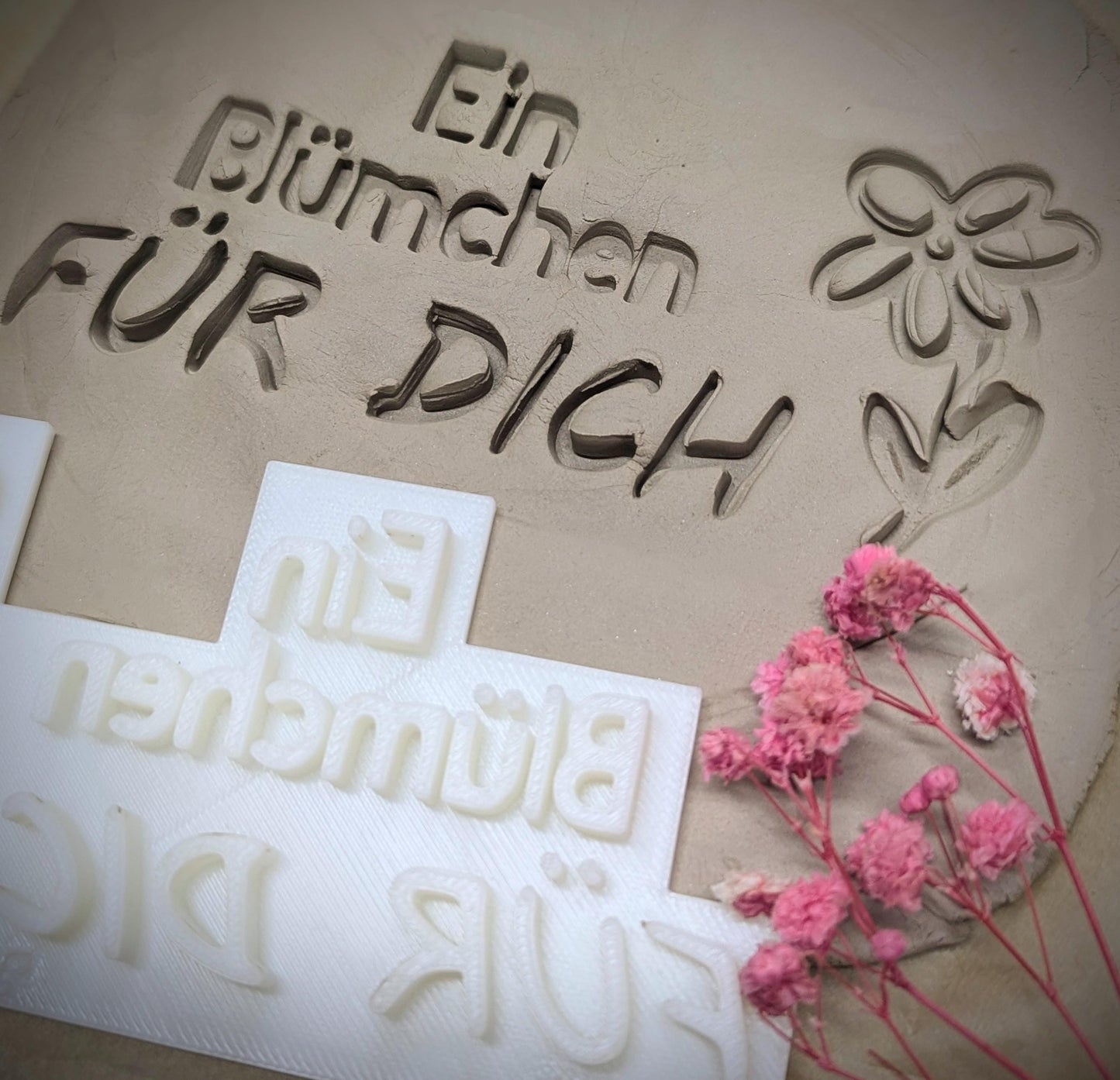 Keramikstempel / Ein Blümchen für dich / Tonstempel / Töpferstempel