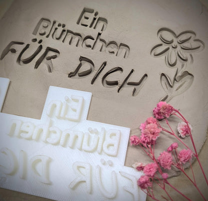 Keramikstempel / Ein Blümchen für dich / Tonstempel / Töpferstempel
