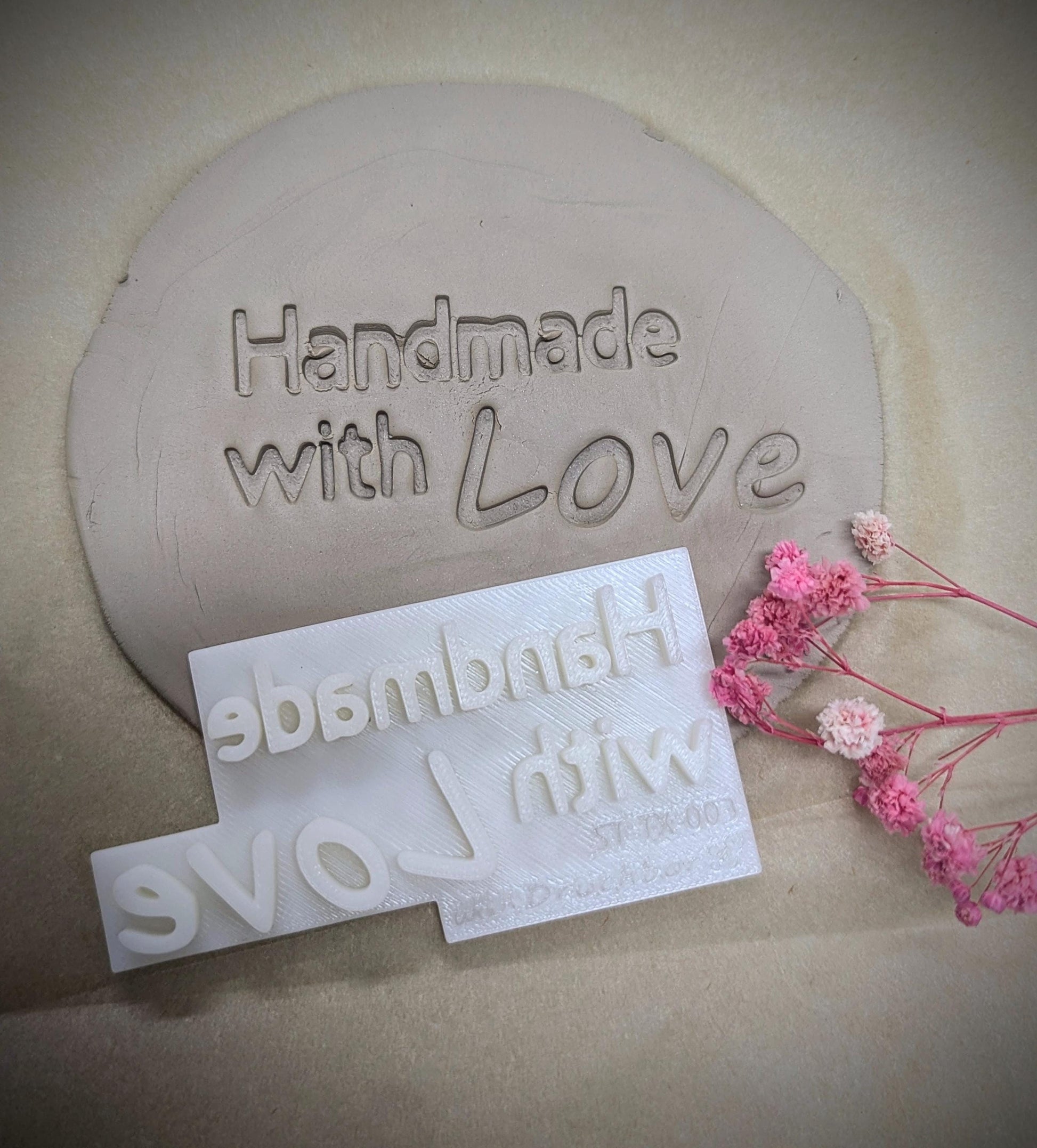 Keramikstempel / Handmade with Love / Tonstempel / Töpferstempel