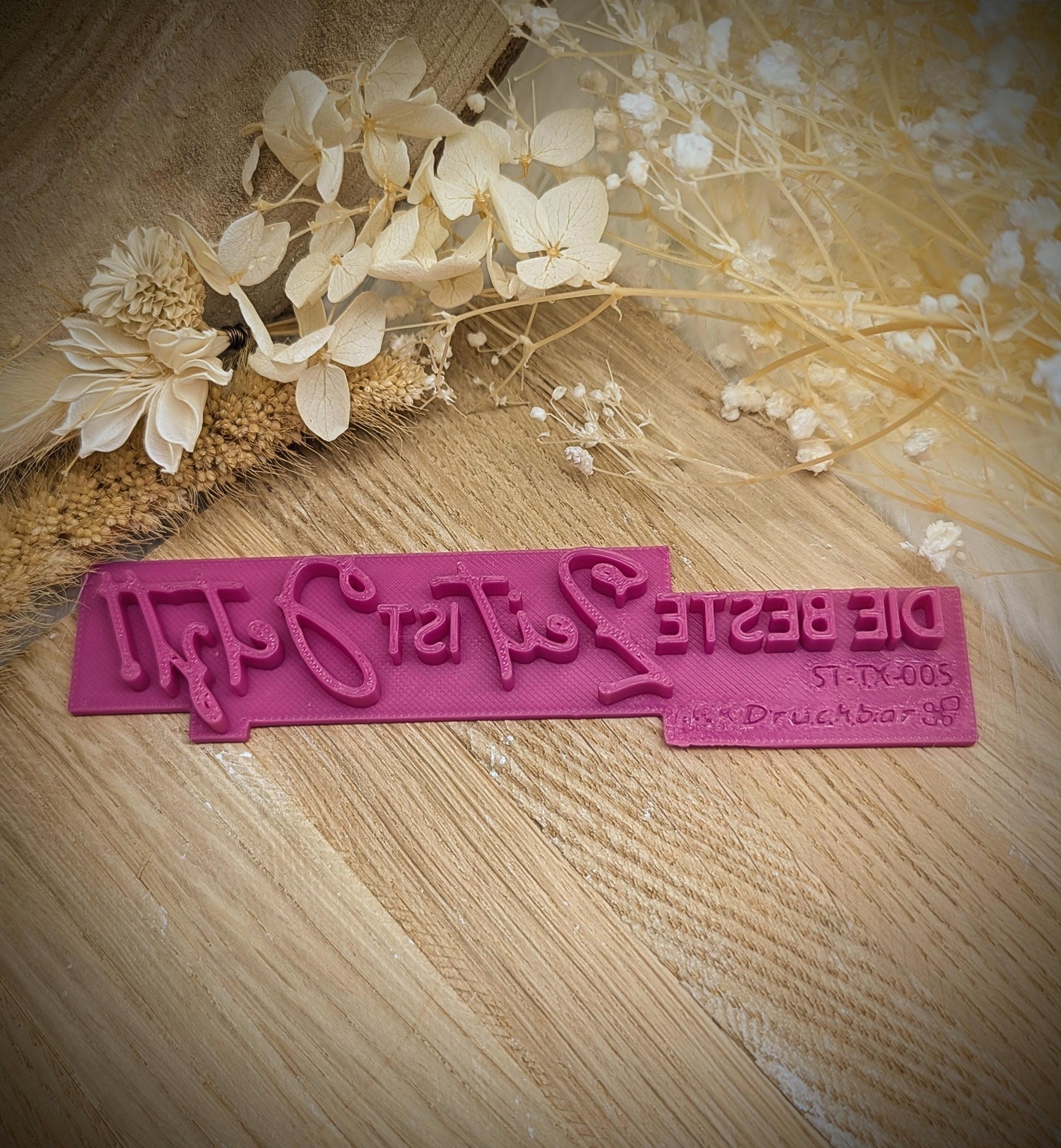 Keramikstempel / Die beste Zeit ist Jetzt! / Tonstempel / Töpferstempel