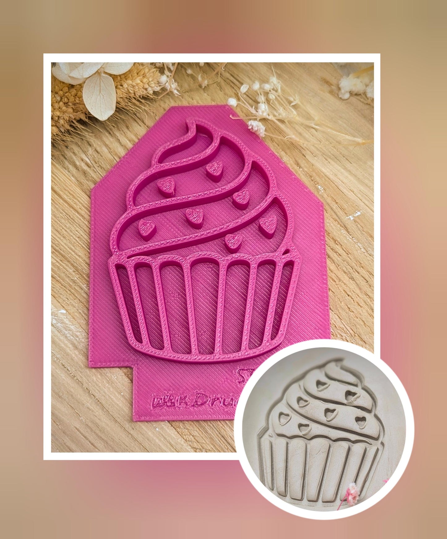 Keramikstempel / Cupcake Heart / Tonstempel / Töpferstempel