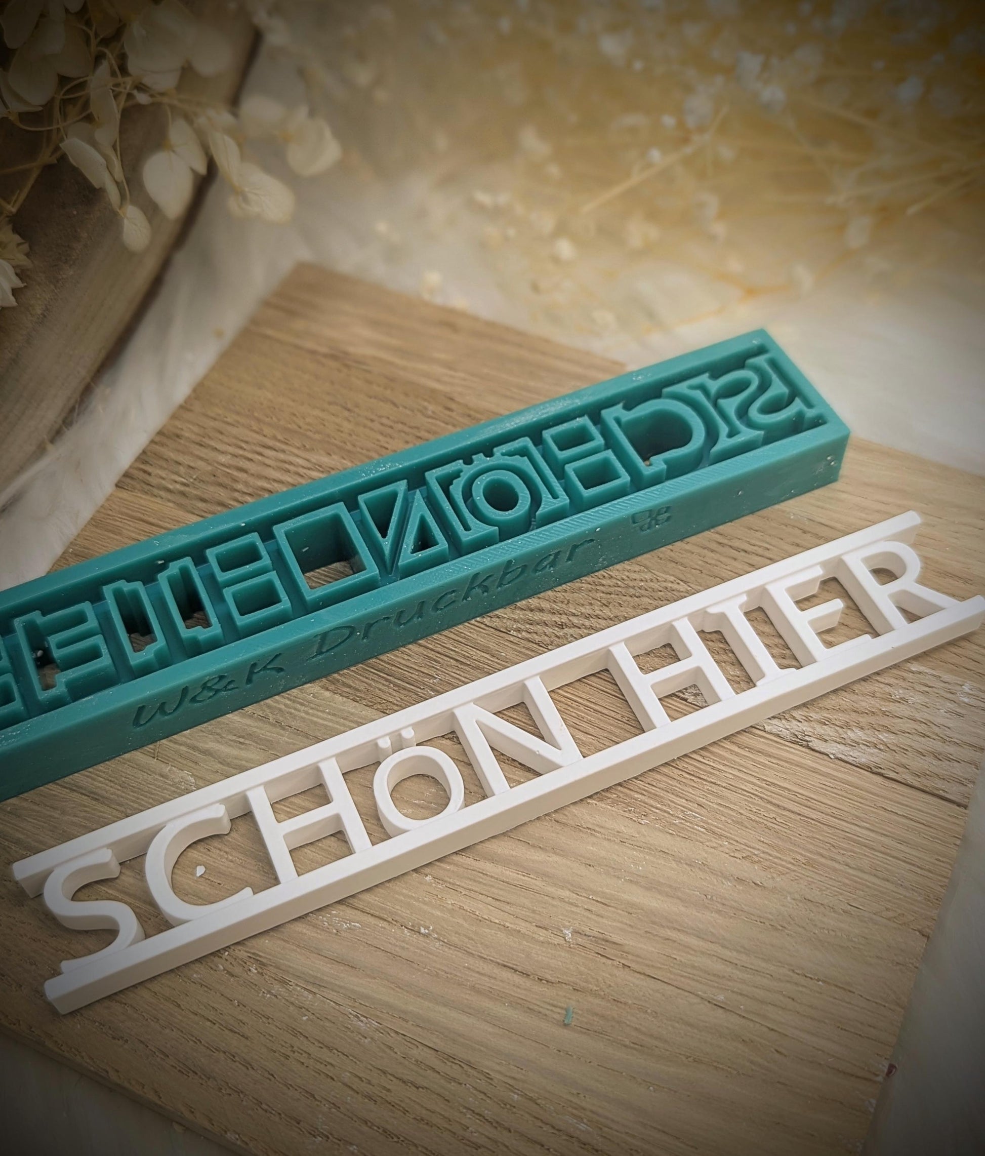 Klötzchen Gießform / Schön hier / Silikonform für Klötzchen /160x22x8 mm / Silikon Klötzchen Gießform /Gießform Klötzchen