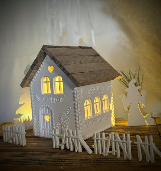 Silikonform für Lichthäuschen / Pfefferkuchenhaus / Standarthaus / Lichthaus mit Dach / Raysin / Silikonform