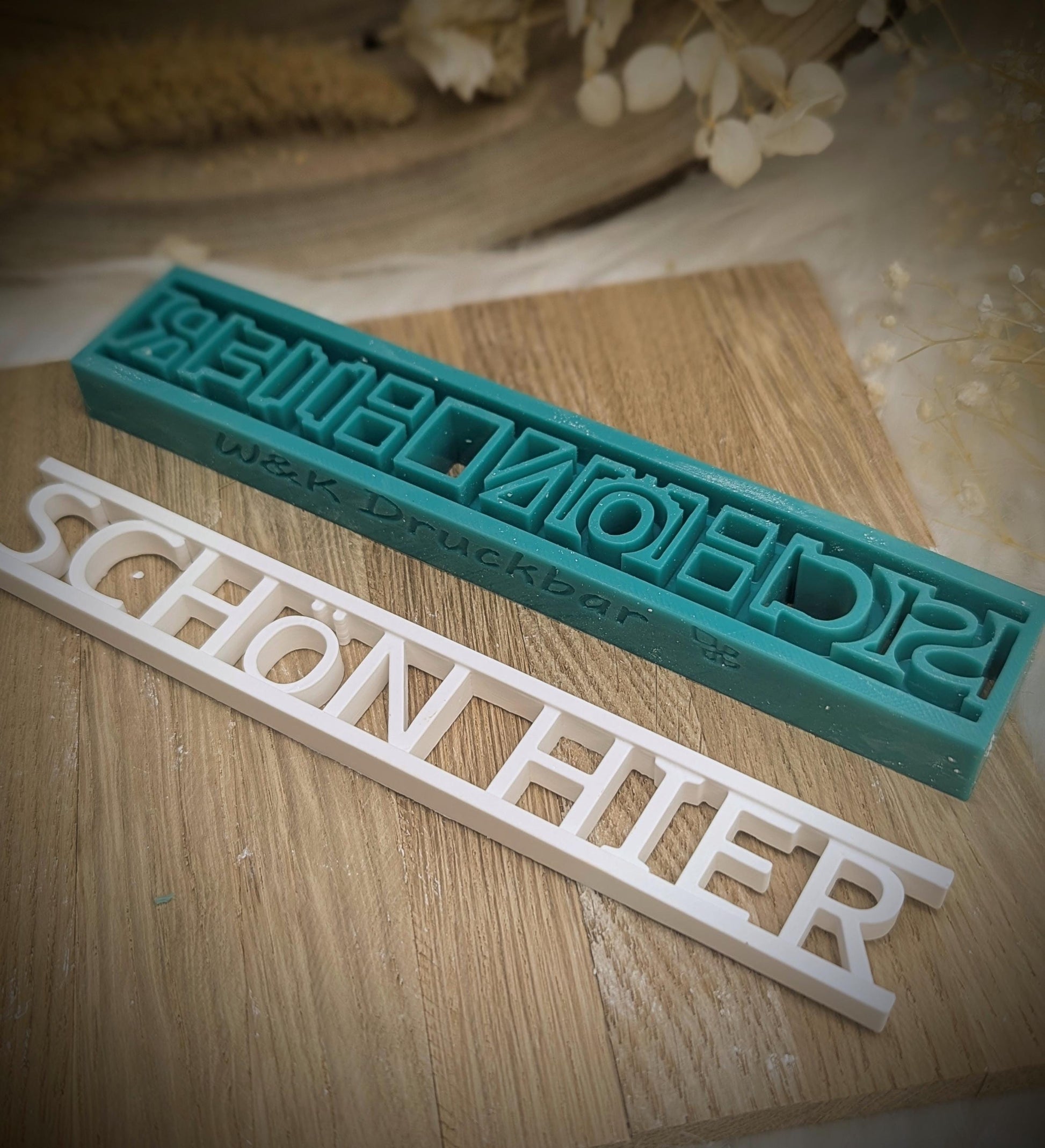 Klötzchen Gießform / Schön hier / Silikonform für Klötzchen /160x22x8 mm / Silikon Klötzchen Gießform /Gießform Klötzchen