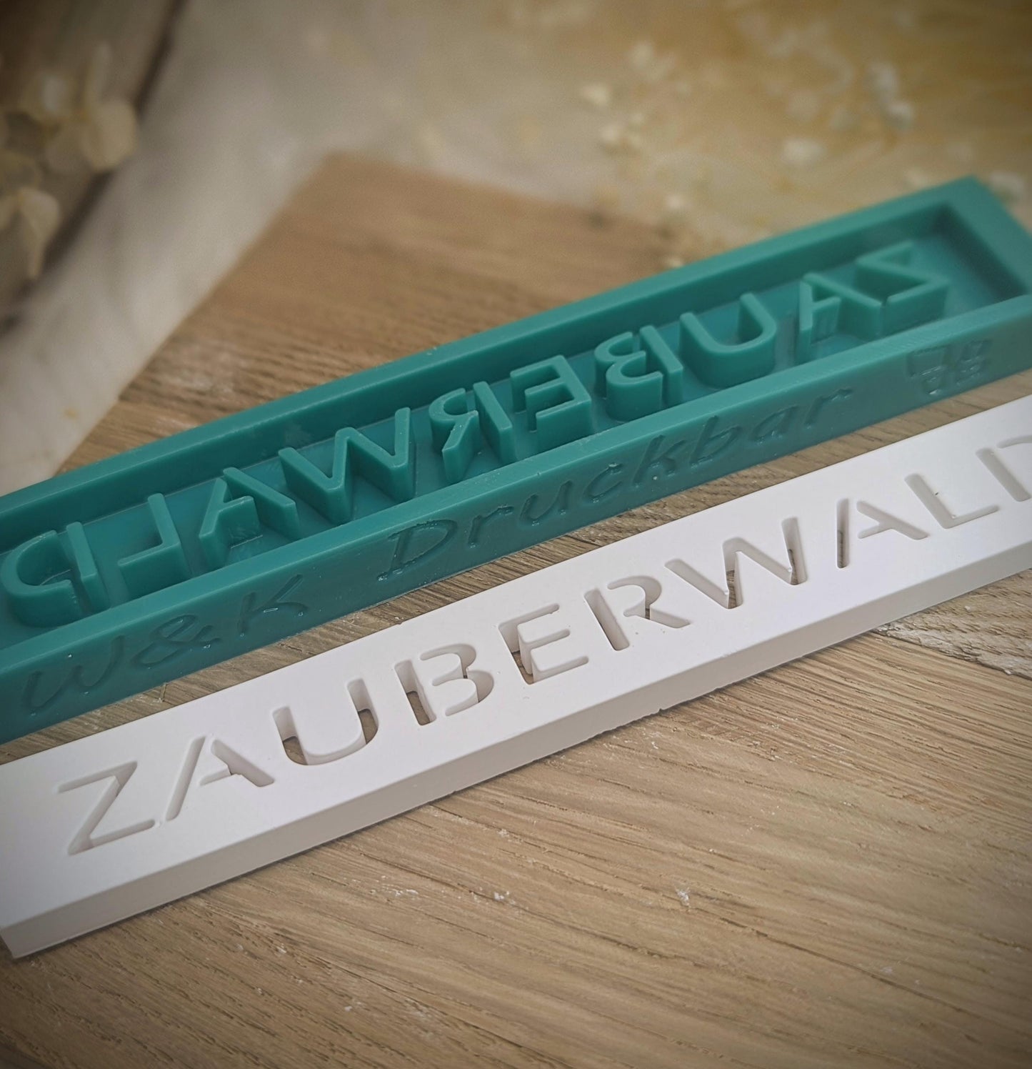 Klötzchen Gießform / ZAUBERWALD / Silikonform für Klötzchen /160x22x8 mm / Silikon Klötzchen Gießform / Gießform Klötzchen