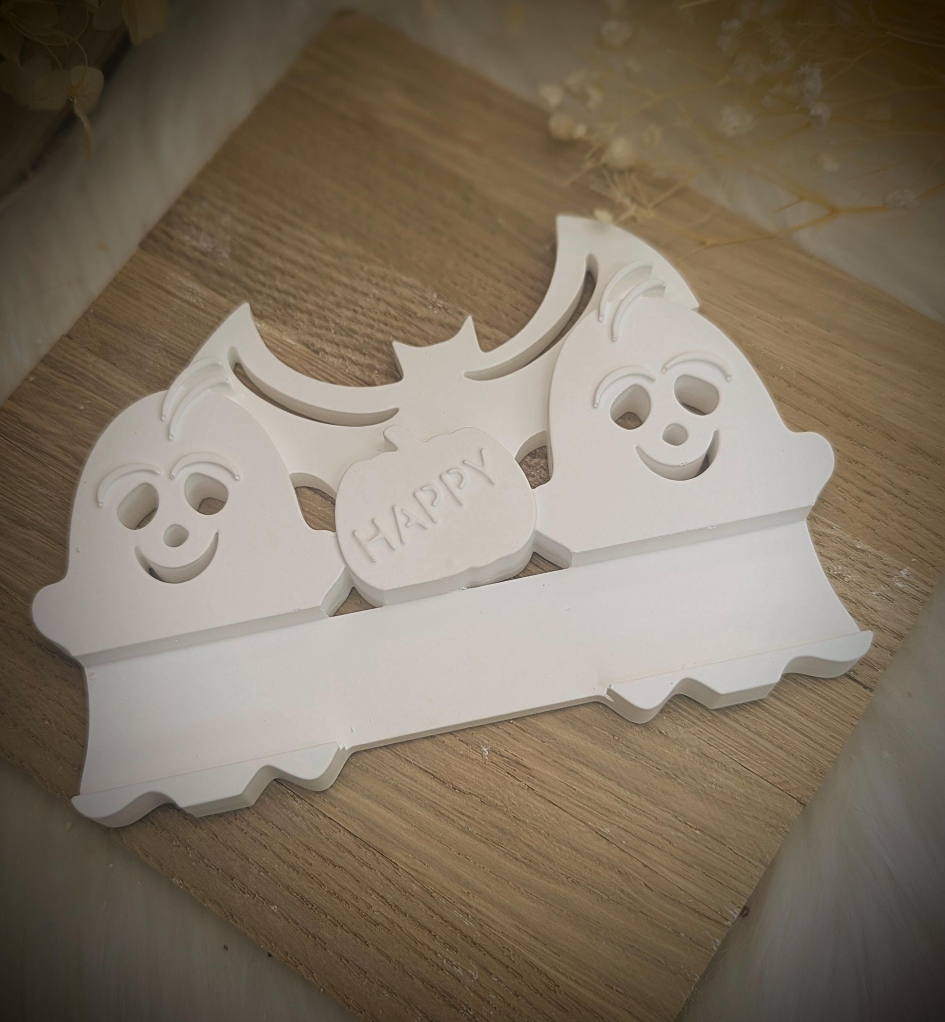 Gießform / HAPPY / Silikonform für Klötzchen-Halterung / Silikon Klötzchen Gießform /Gießform Klötzchen