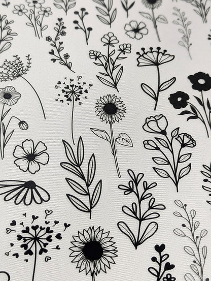 RubOn Sticker / Wildblumen / A4 Bogen / Randlos /Abreibebilder / DIY Sticker für z.B. Glas Holz