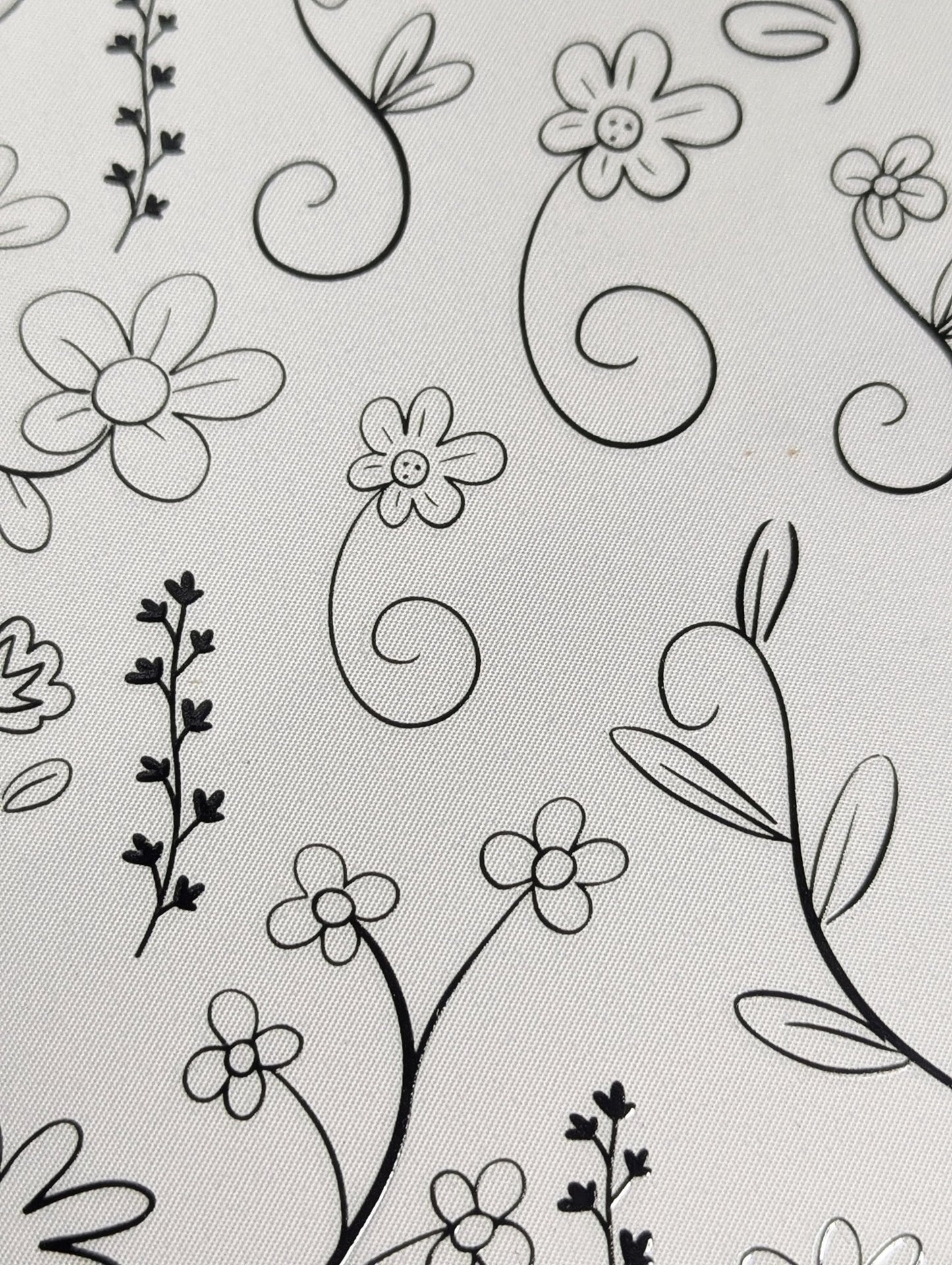 RubOn Sticker / Strichblumen / A4 Bogen / Randlos /Abreibebilder / DIY Sticker für z.B. Glas Holz