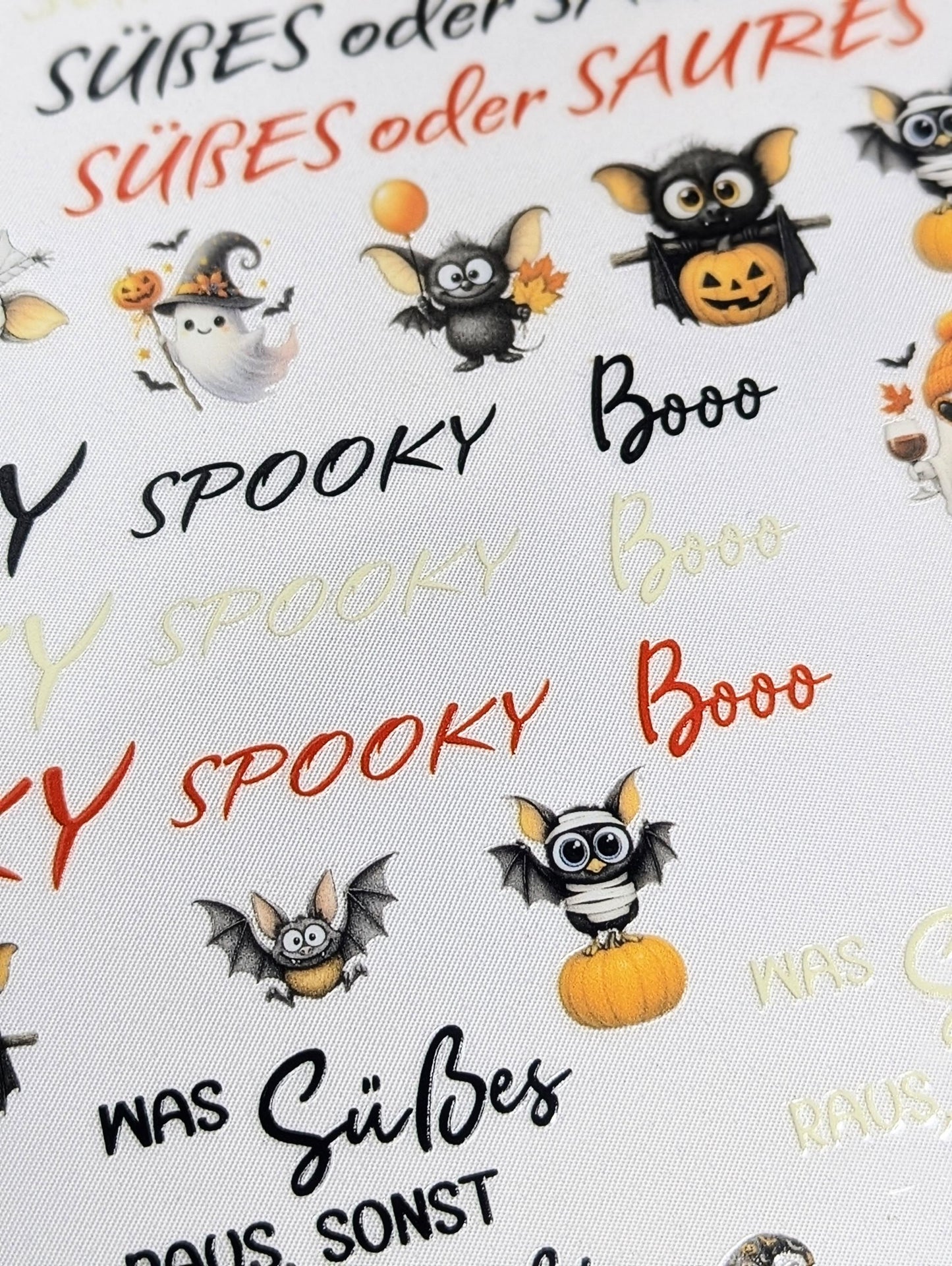 RubOn Sticker / Halloween Orange / A4 Bogen / Randlos /Abreibebilder / DIY Sticker für z.B. Glas Holz