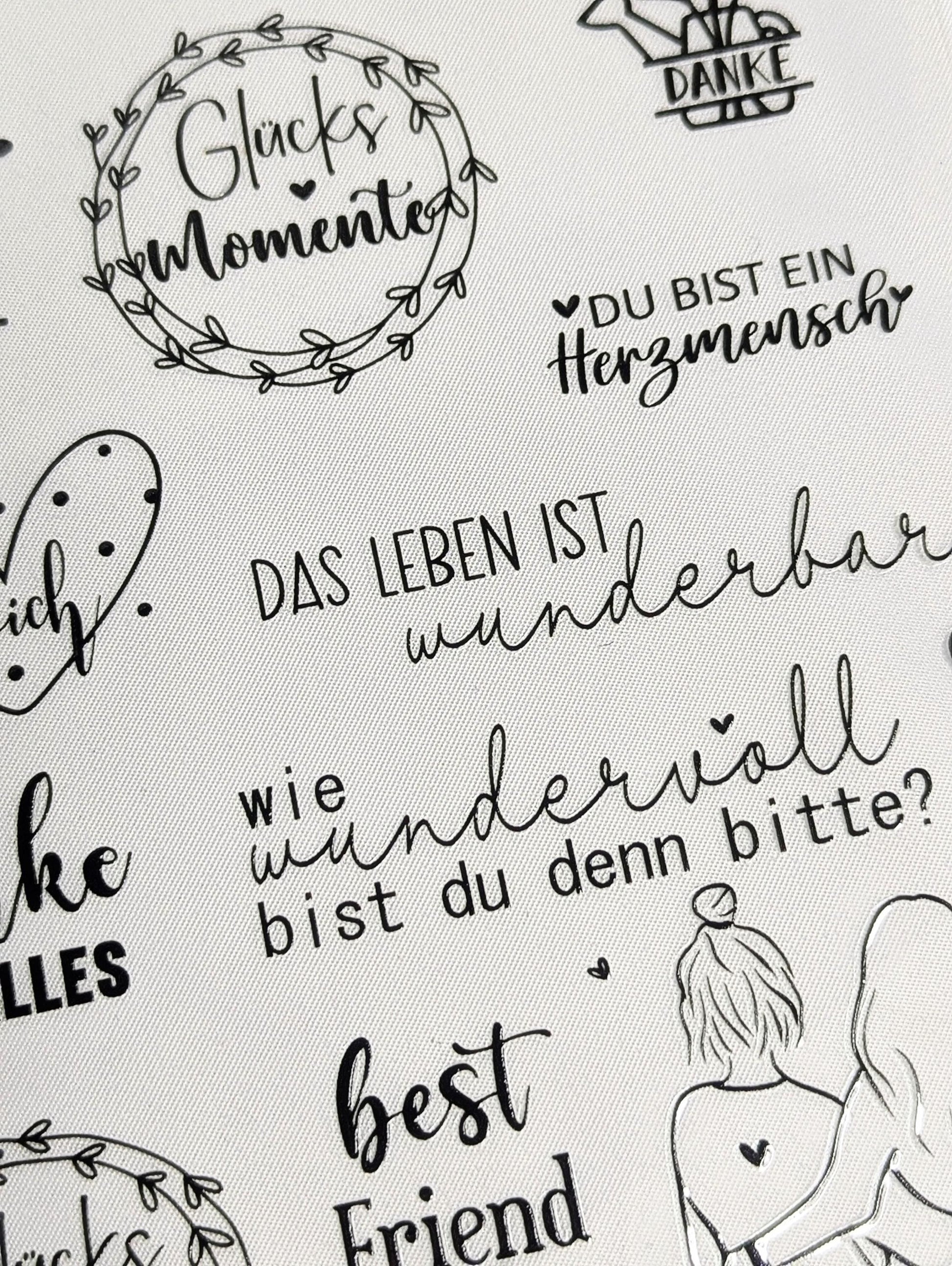 RubOn Sticker / Freundschaft / A4 Bogen / Randlos /Abreibebilder / DIY Sticker für z.B. Glas Holz