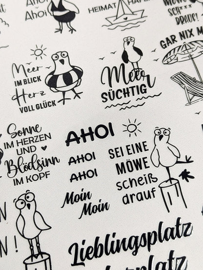 RubOn Sticker / Maritim / A4 Bogen / Randlos /Abreibebilder / DIY Sticker für z.B. Glas Holz
