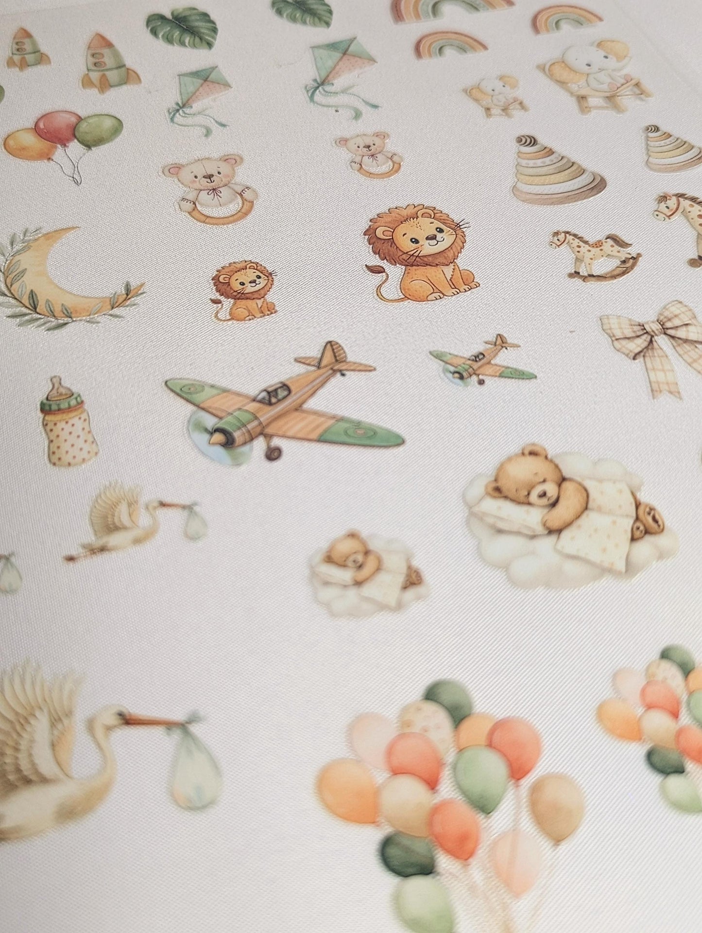RubOn Sticker / Baby / A4 Bogen / Randlos /Abreibebilder / DIY Sticker für z.B. Glas Holz