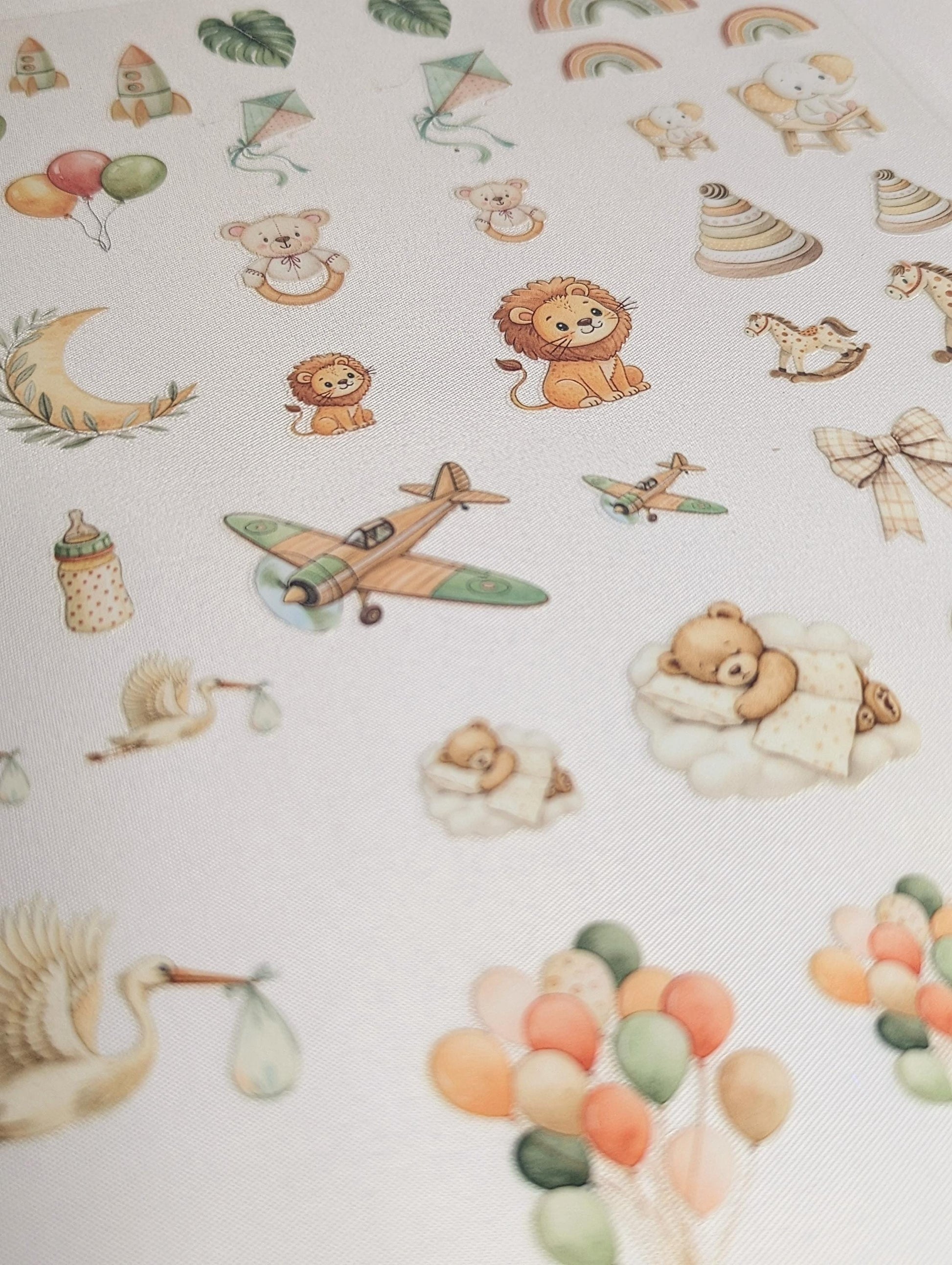 RubOn Sticker / Baby / A4 Bogen / Randlos /Abreibebilder / DIY Sticker für z.B. Glas Holz