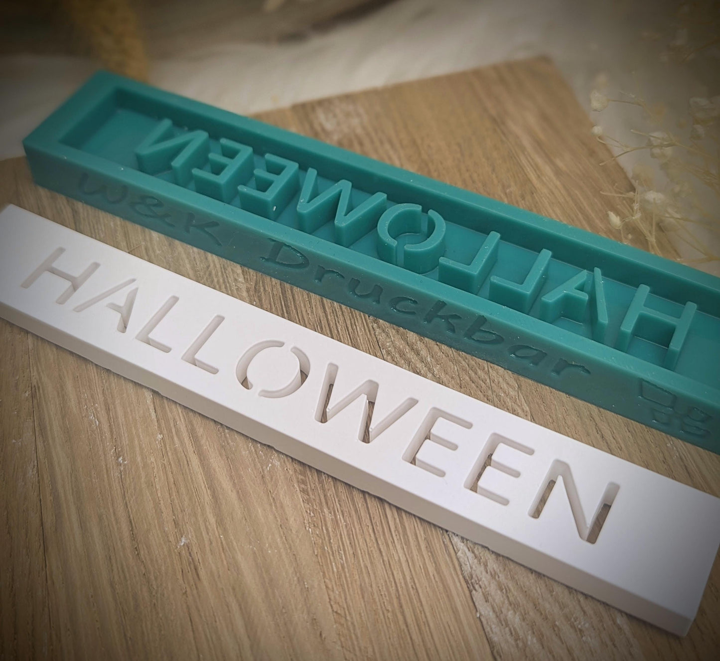 Klötzchen Gießform / HALLOWEEN / Silikonform für Klötzchen / 160x22x8 mm / Silikon Klötzchen Gießform /Gießform Klötzchen