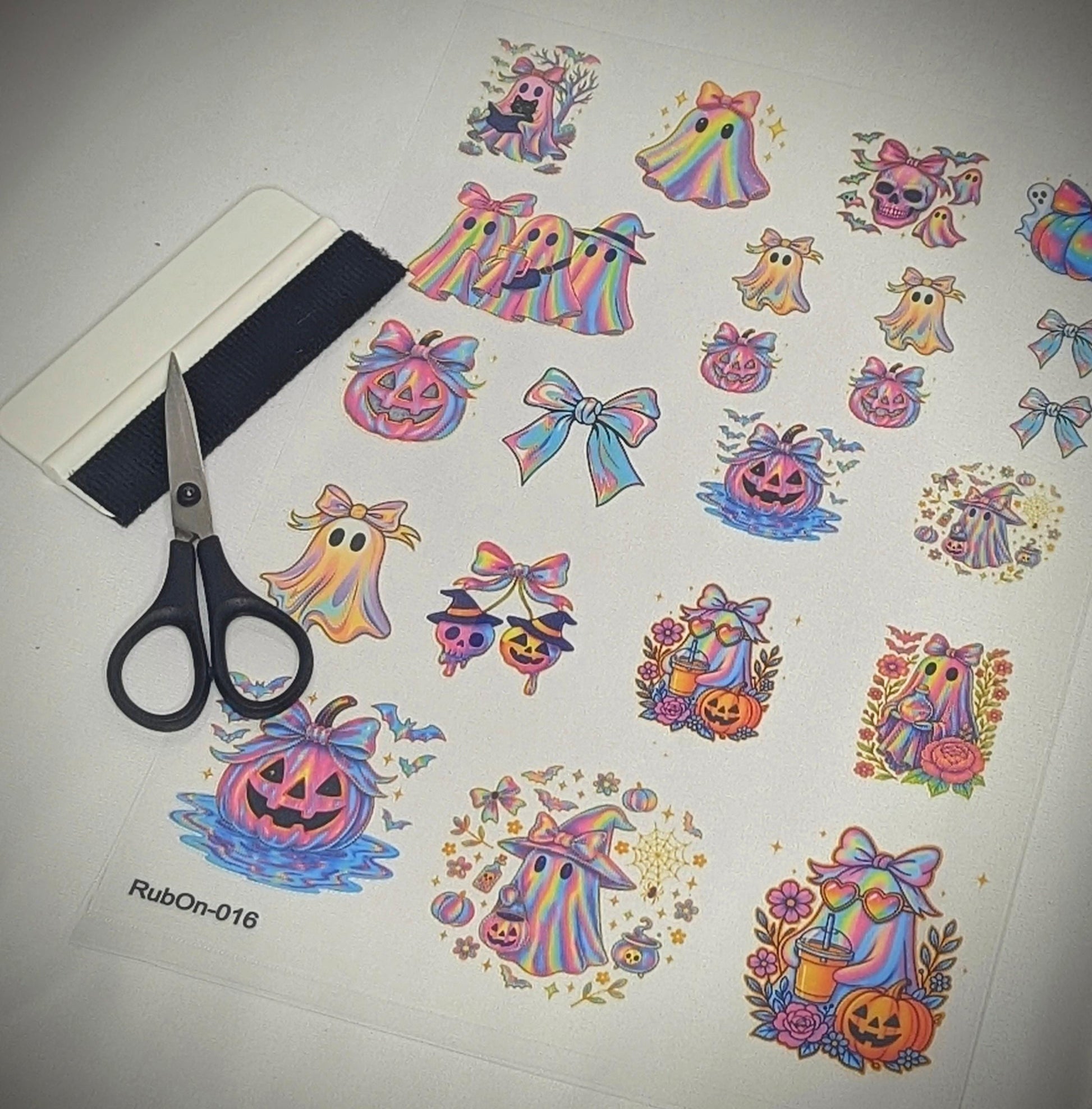 RubOn Sticker / Halloween Shiny / A4 Bogen / Randlos /Abreibebilder / DIY Sticker für z.B. Glas Holz