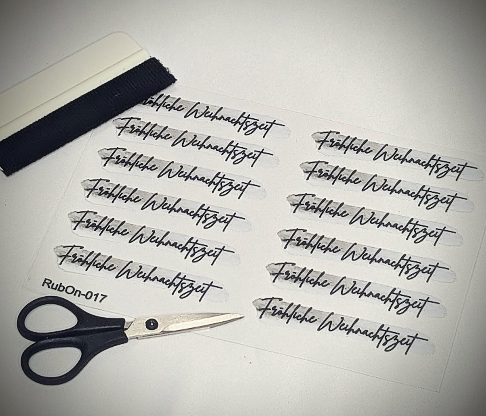 RubOn Sticker / Fröhliche Weihnachtszeit (Hintergrund)/ A5 Bogen / Randlos /Abreibebilder / DIY Sticker für z.B. Glas Holz
